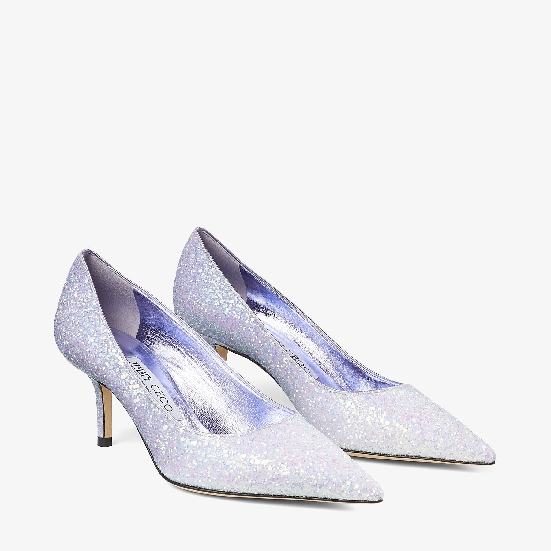 LOVE 65 Lilac Degrade Coarse Glitter Fabric Pumps New Collection JIMMY CHOO CA