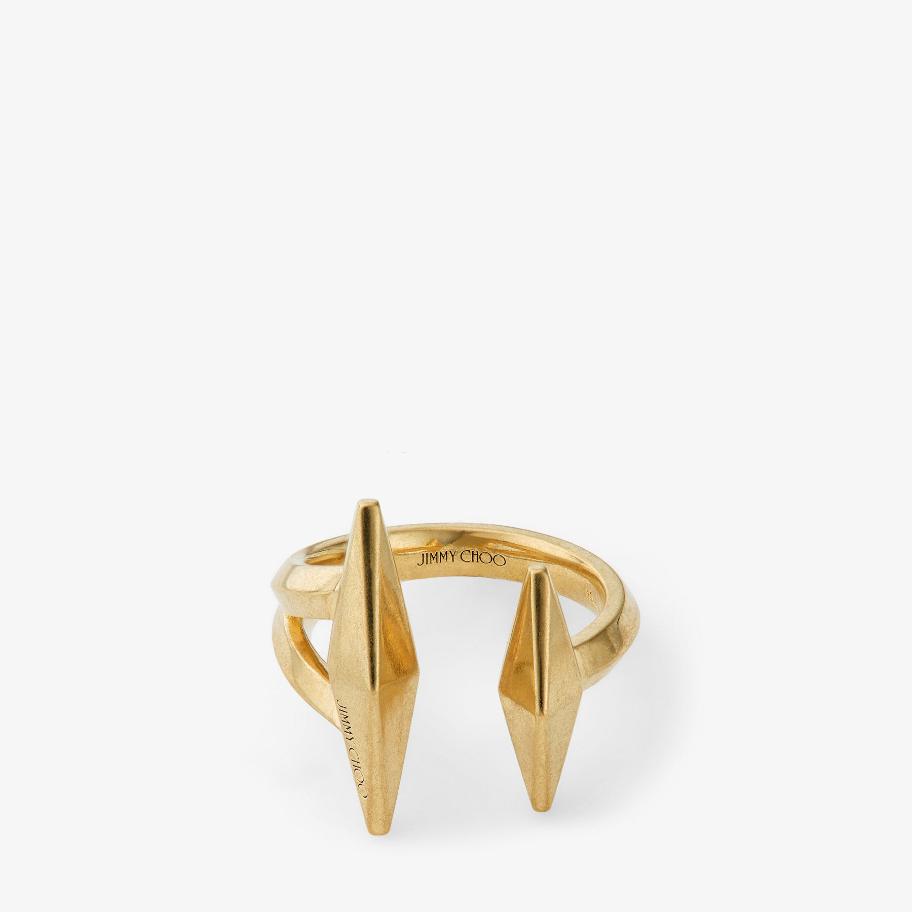 【JIMMYCHOO】 gold brass ring （関税送料込） RIBBONRINGJKI_1C1043_FRONT_vg7