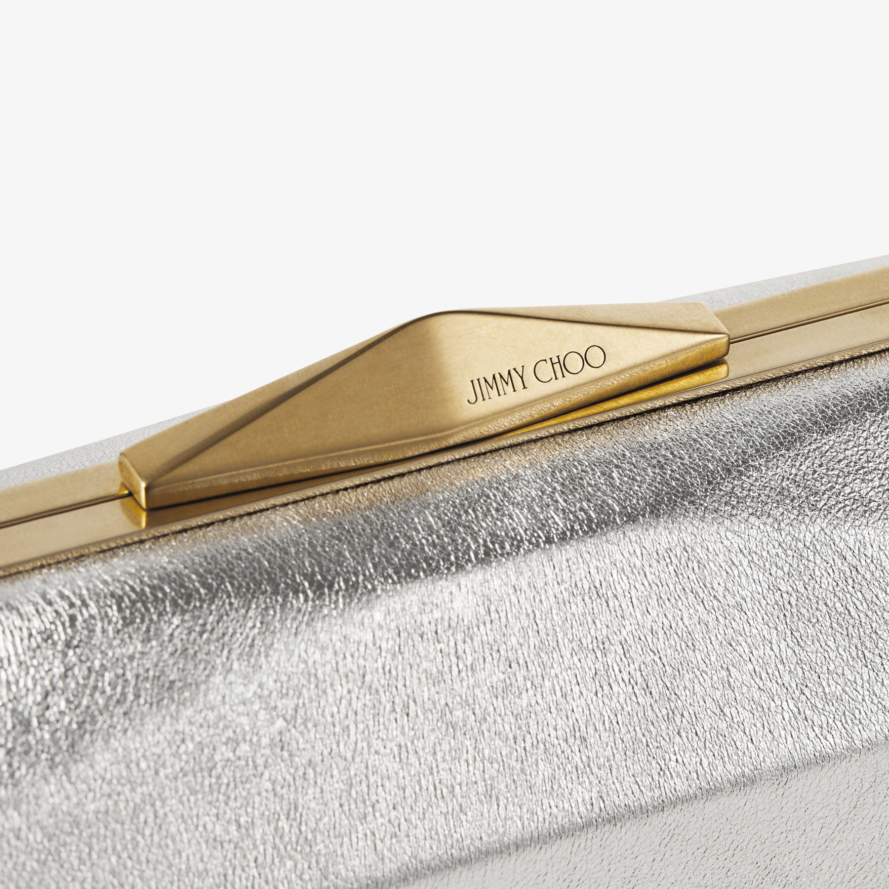 Jimmy choo metallic clearance clutch
