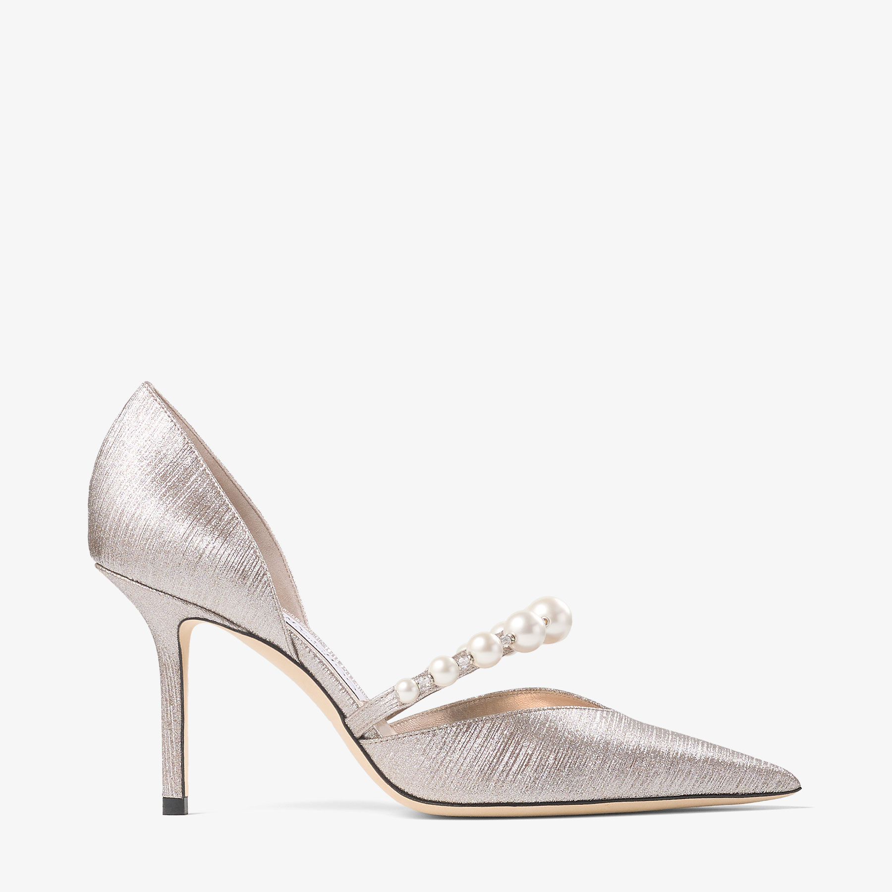【Jimmy Choo】aurelie85★オーレリーパールストラップパンプス オーレリー 85 | ブライダル ホワイトパテントレザー・パンプス