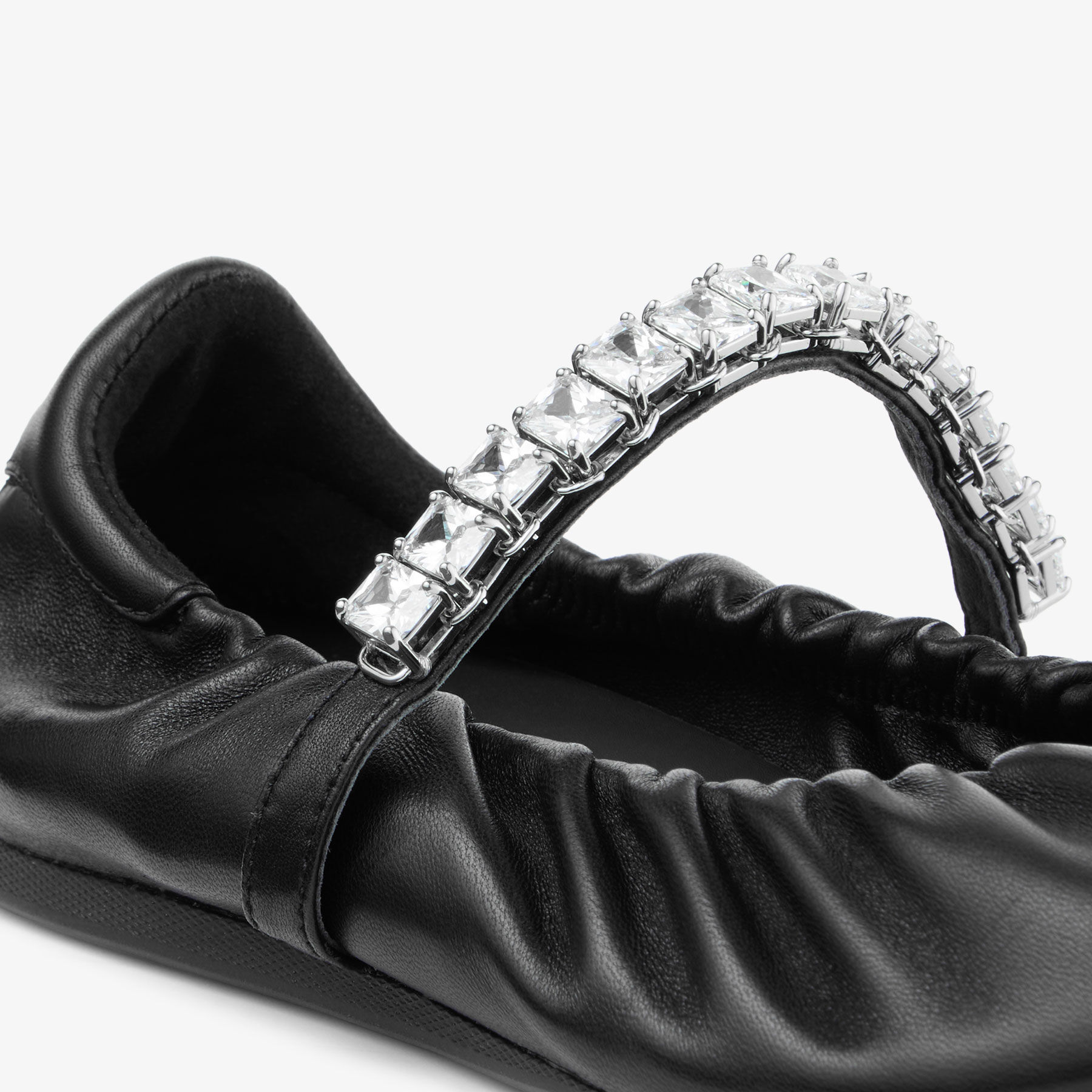 Jade Ballerina | Black Soft Nappa Leather Ballerina Flats with