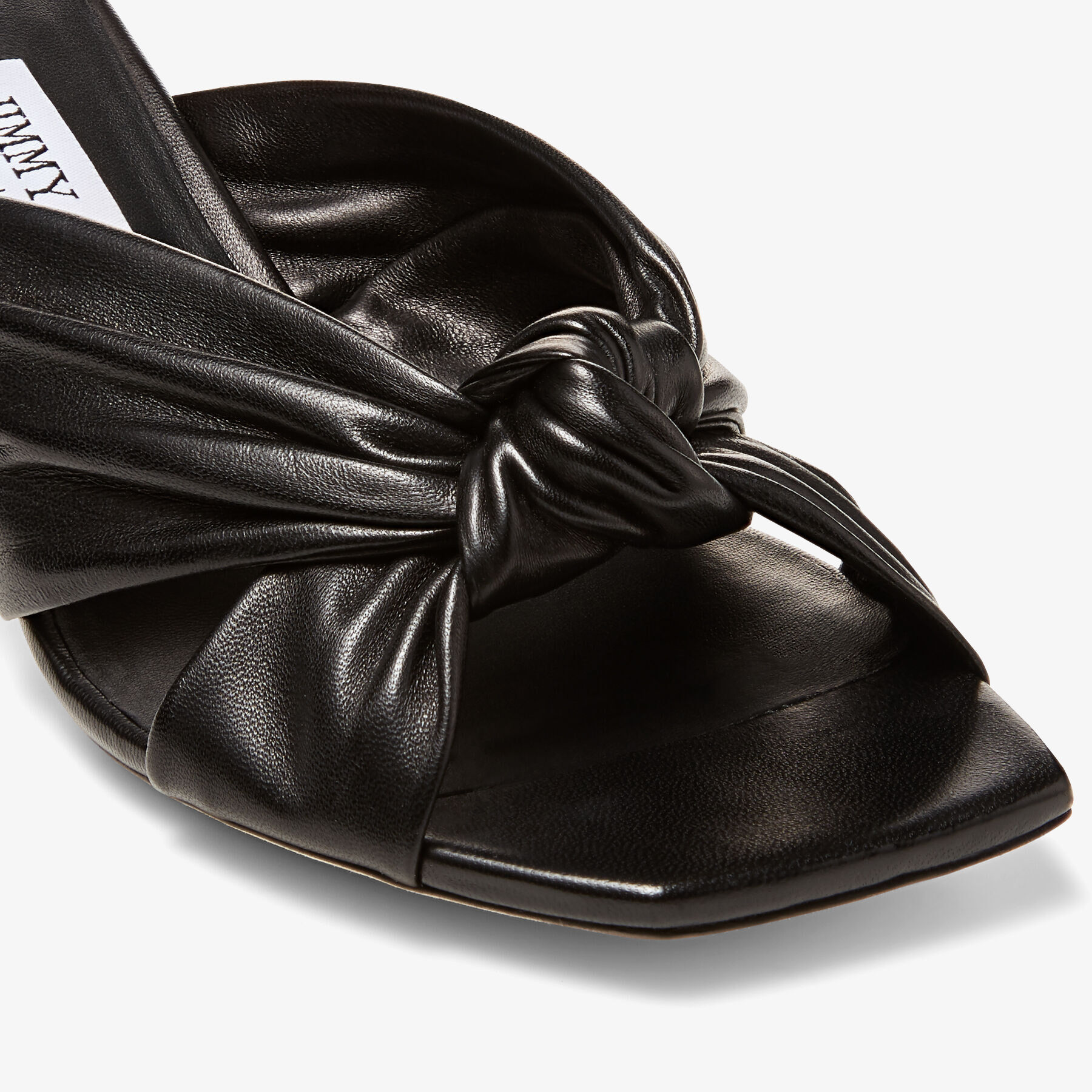 サンダル・ミュール JIMMY CHOO SANA LEATHER MULES Sana Mule 50 | Latte Patent Leather Mule with Pearl | JIMMY