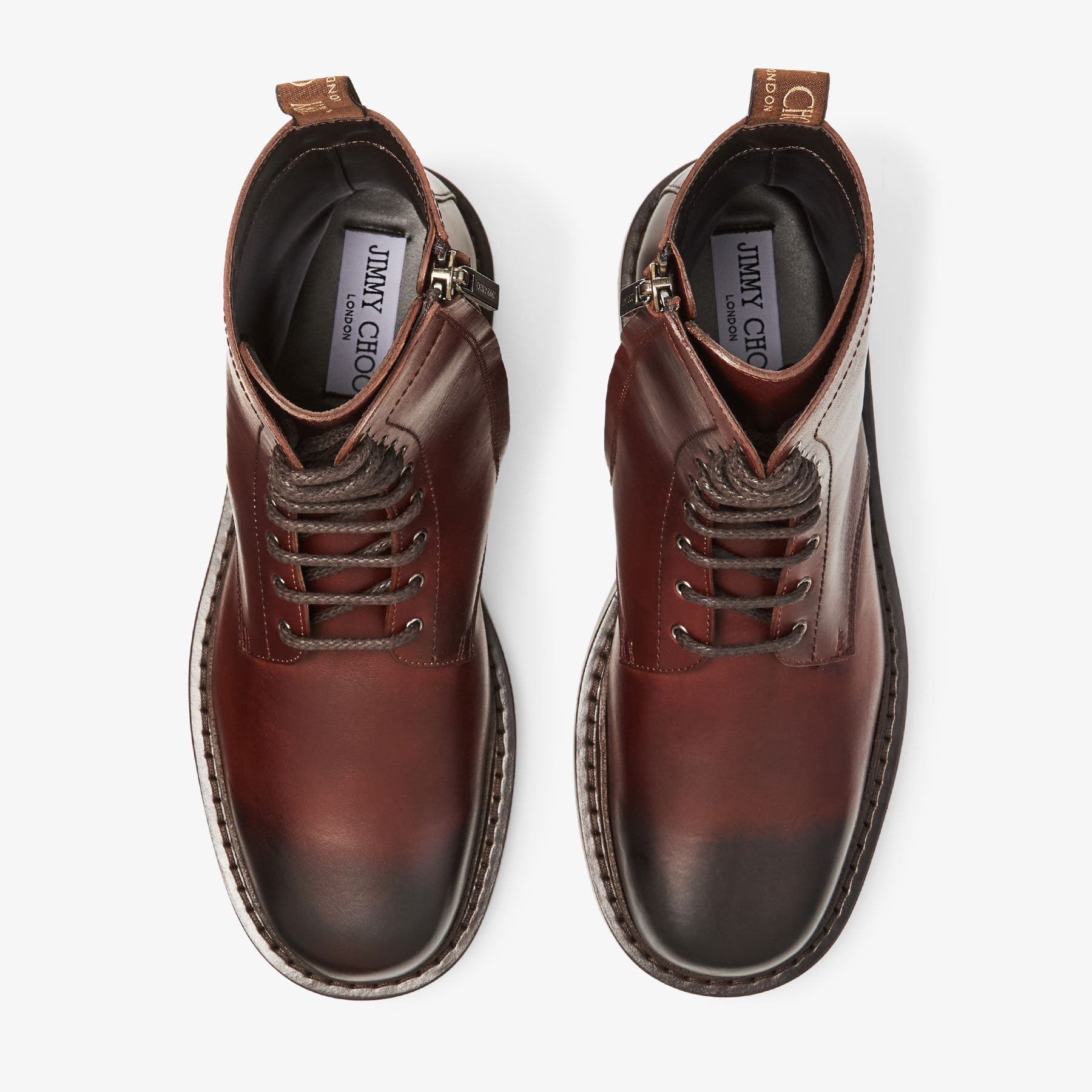 Rowan Derby Boot | Chestnut Waxed Calf Leather Ankle Boots | JIMMY