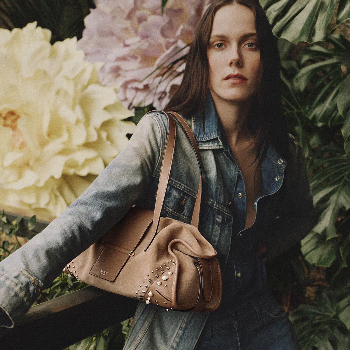 Bar Holdall Medium | Toffee Suede Holdall Bag with Biker Leather