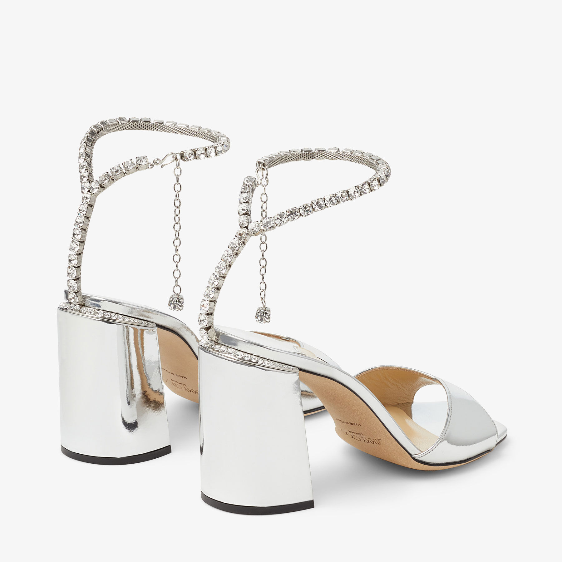 Saeda Sandal/BH 85|Silver Metallic Sandals| JIMMY CHOO US