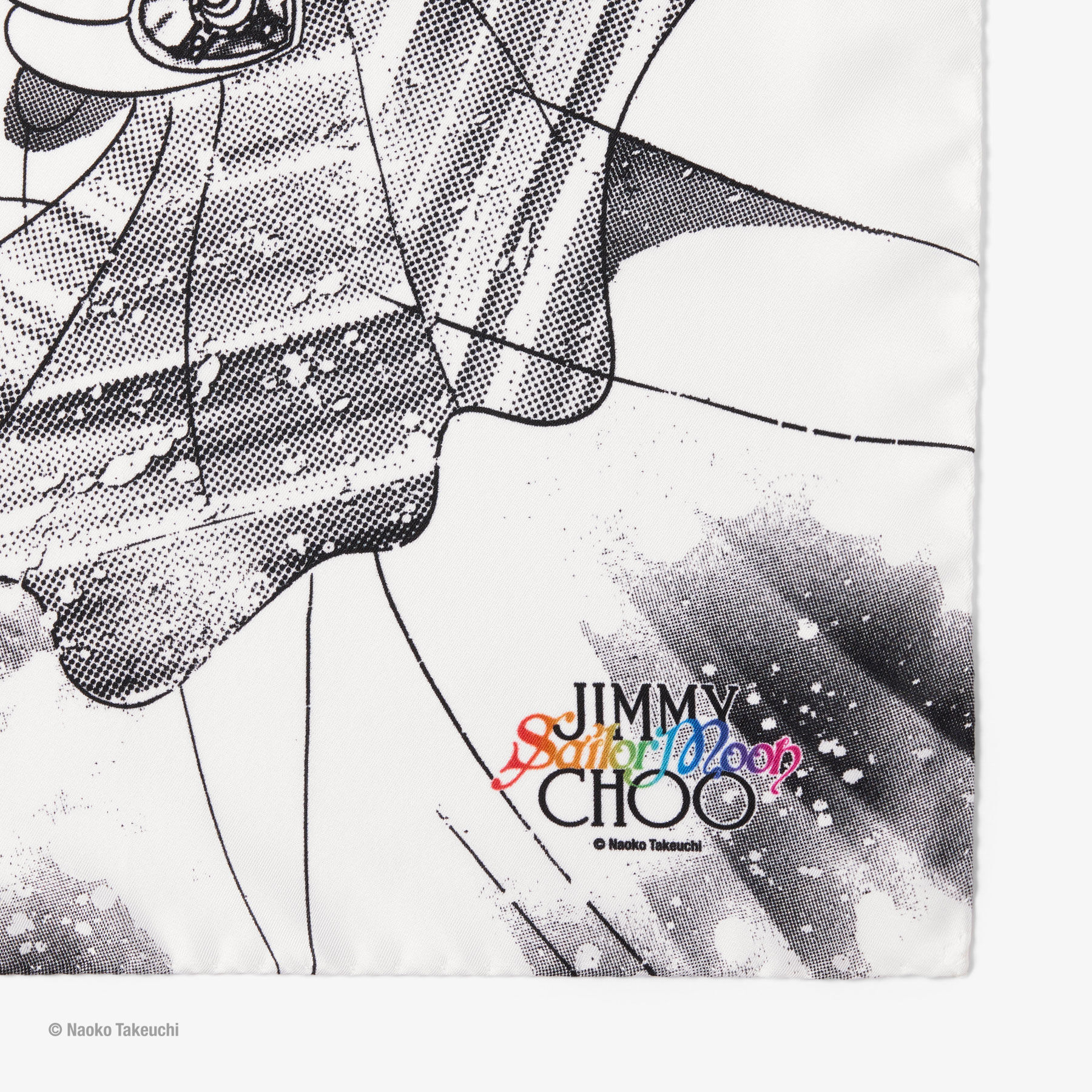 商品画像：Super Sailor Moon Foulard|Black/White Silk Scarf| JIMMY CHOO 1