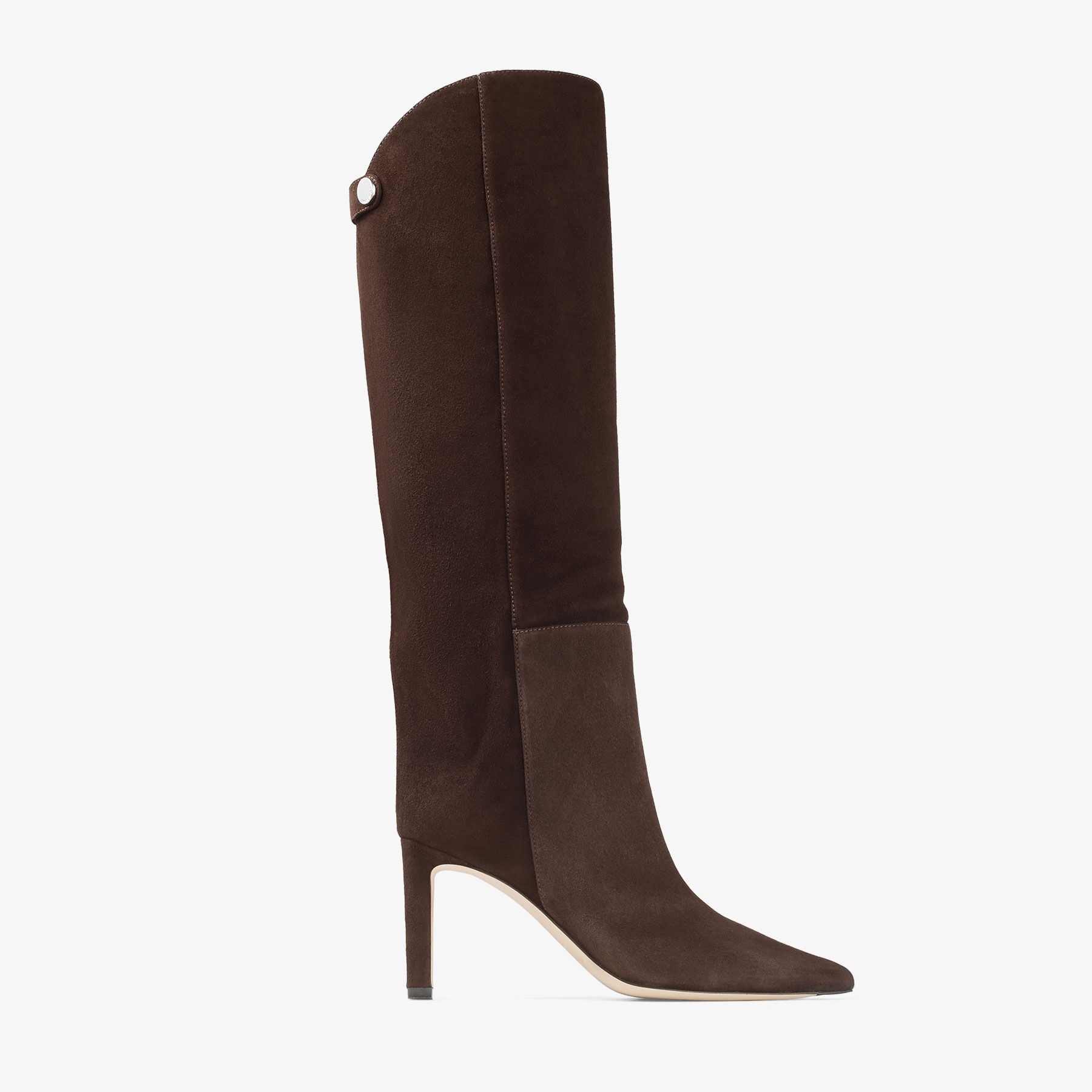 Alizze Knee Boot 85 | Chocolate Suede Knee High Boots