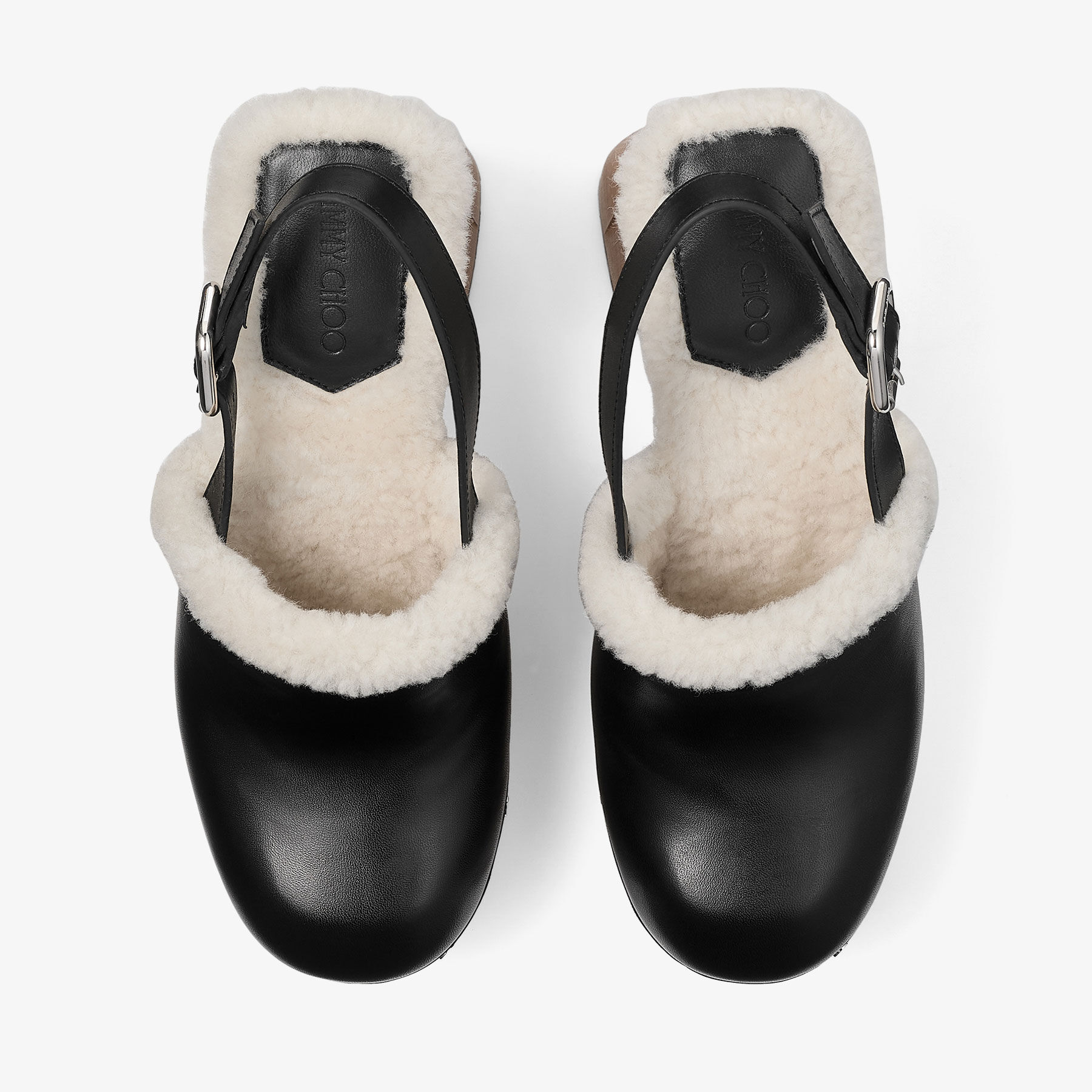 Alida Platform 135 | Black Shiny Calf Leather Slingbacks with