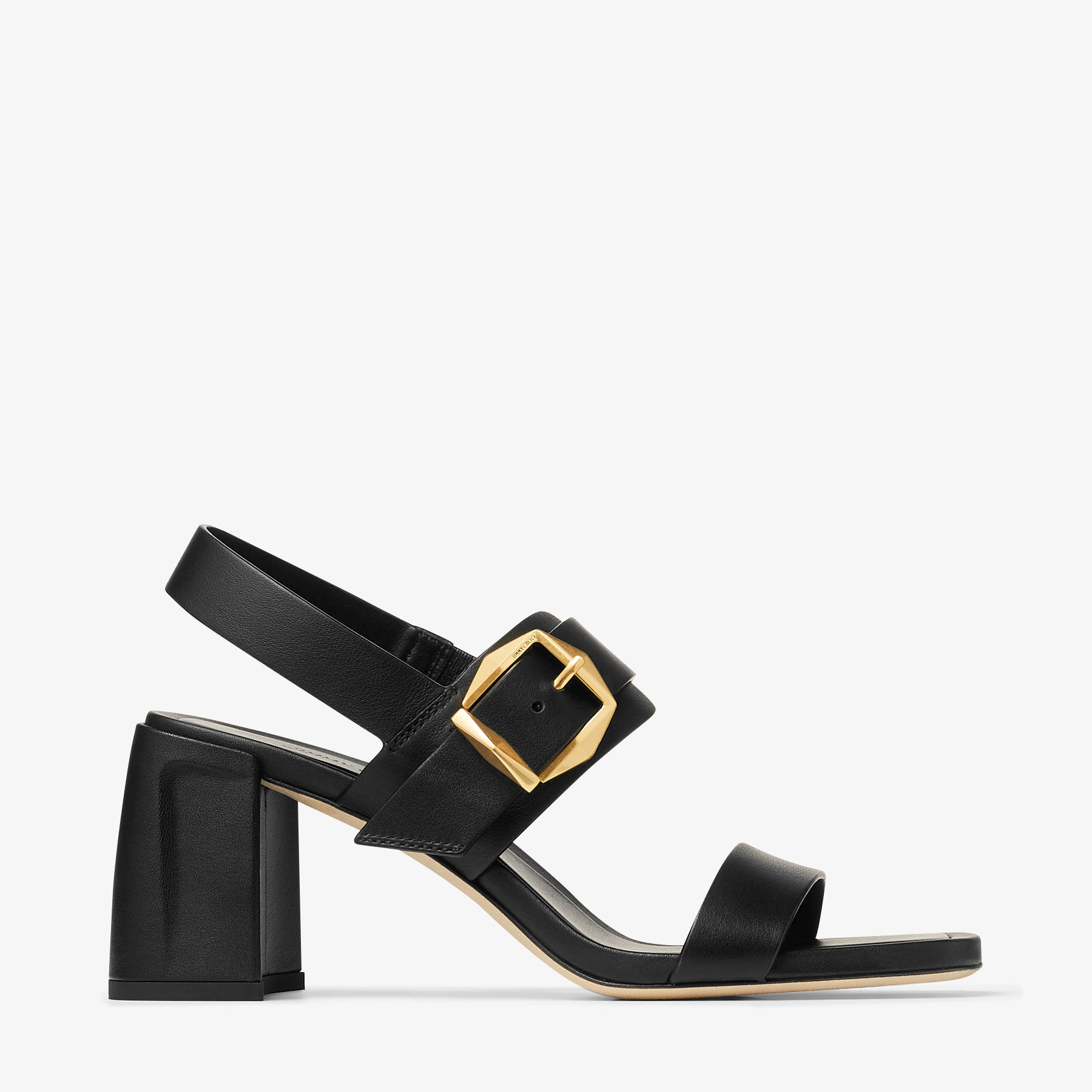 Hawke 70|Black/Gold Leather Sandals| JIMMY CHOO