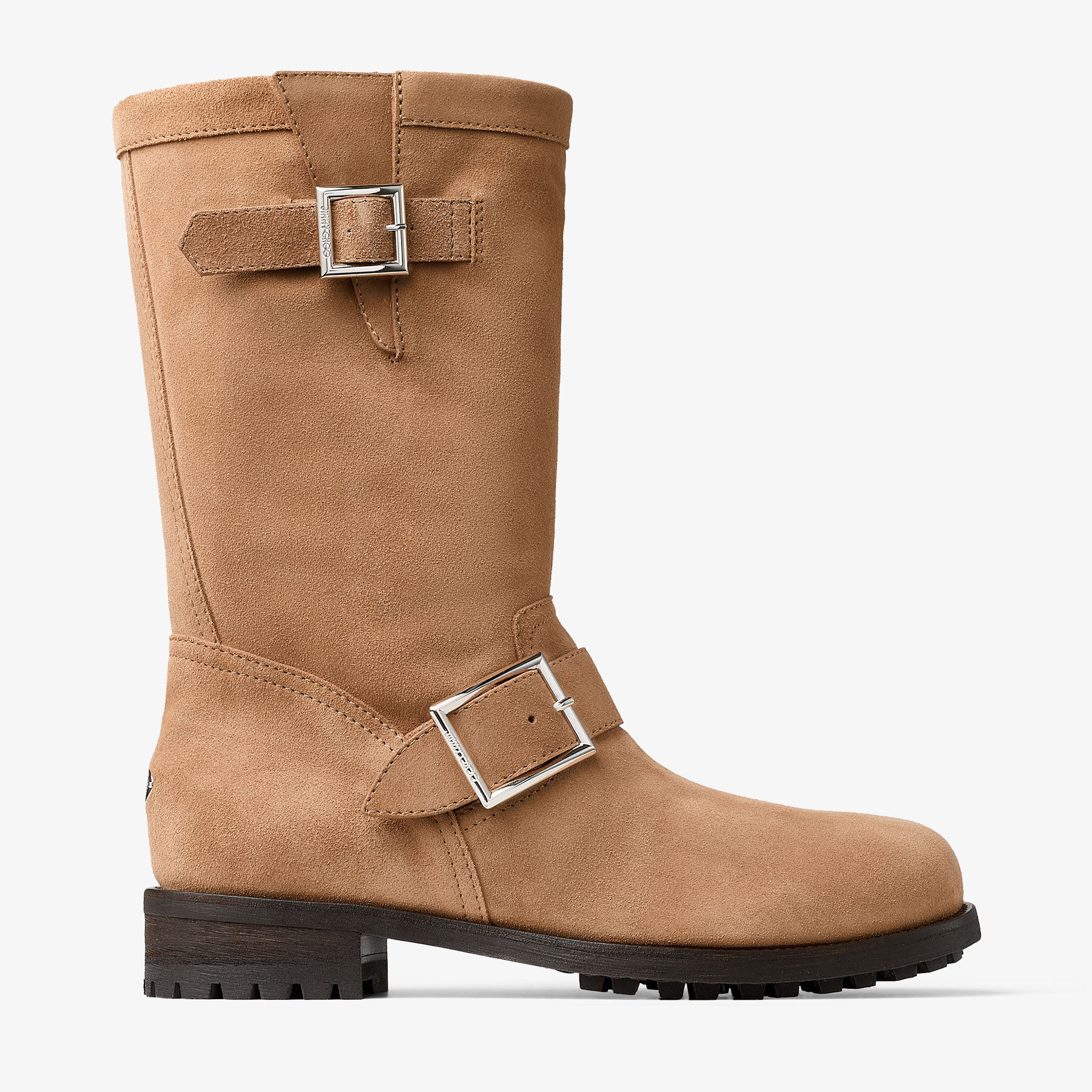 Biker Mid | Toffee Velvet Suede Ankle Boots | JIMMY CHOO