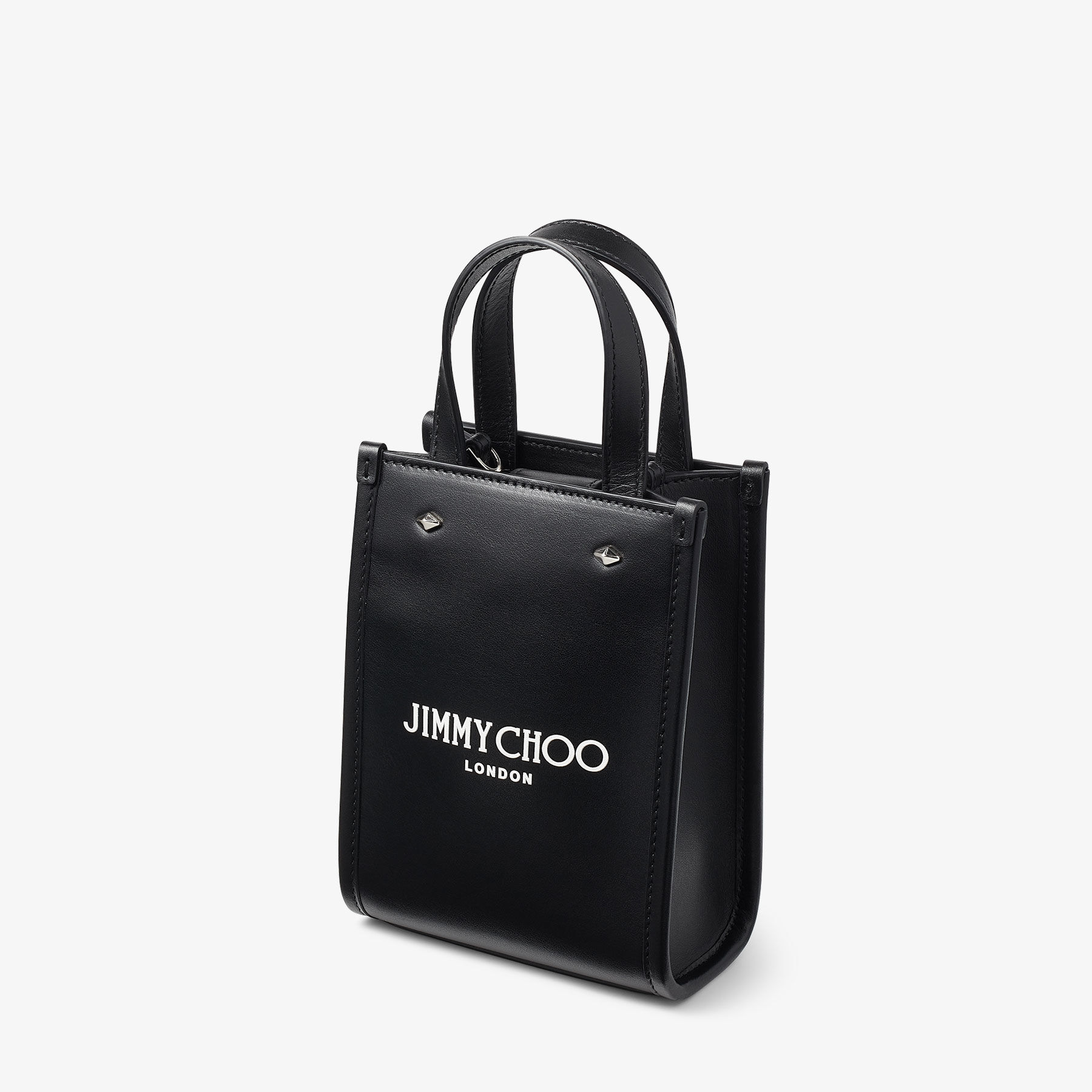 MINI N S TOTE Black Leather Mini Tote Bag Summer Collection
