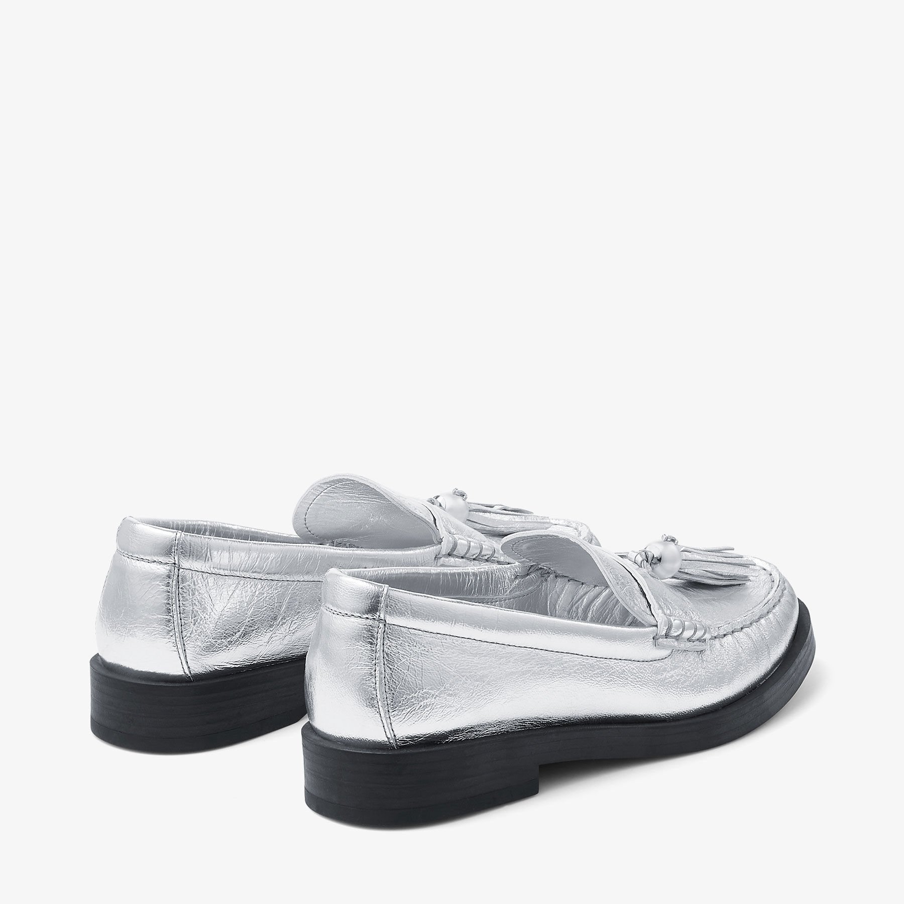 【人気沸騰】 Loafers Leather Metallic Silver | Addie/Pearl | CHOO JIMMY 靴
