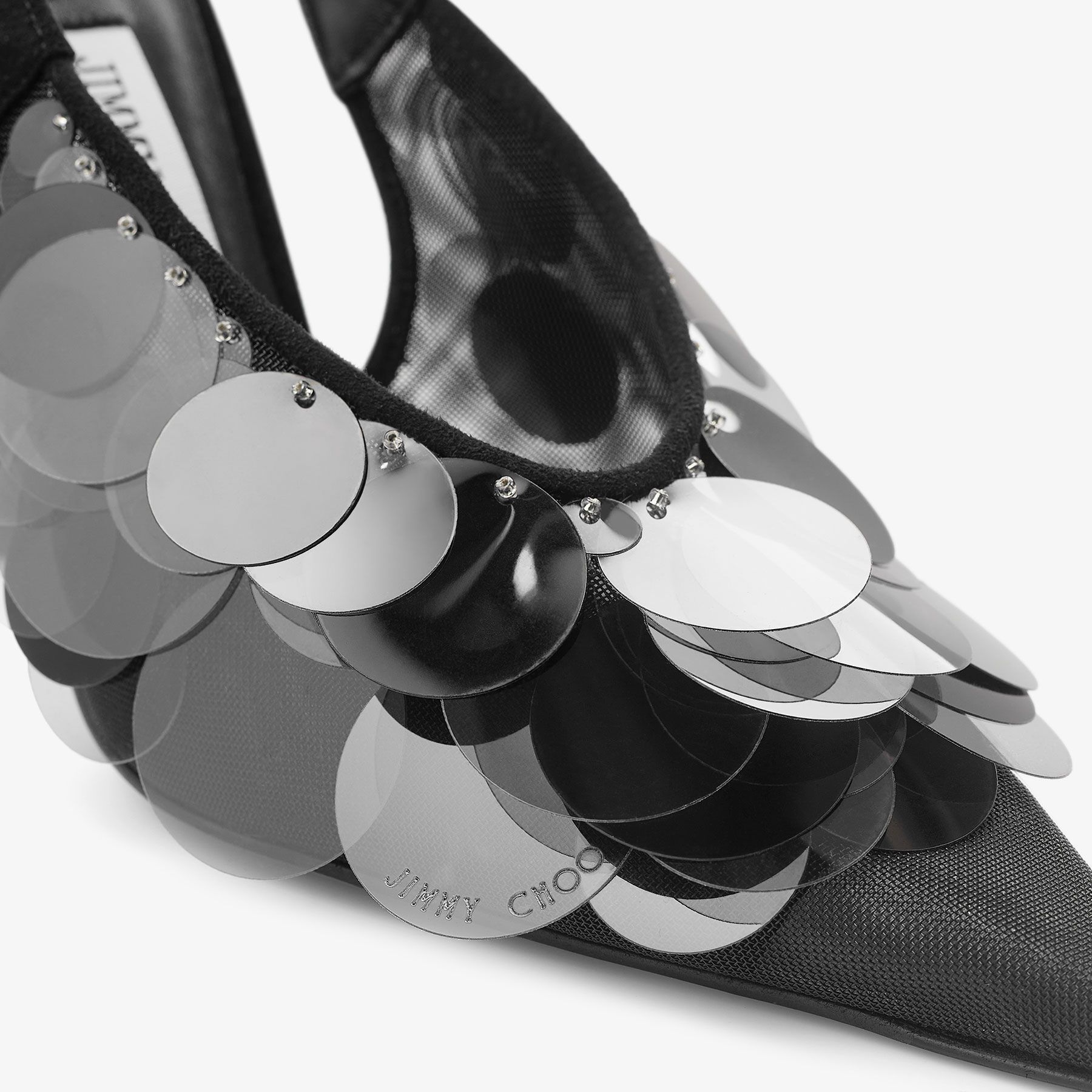 【お気にいる】 Black | 95 Isa Mesh CHOO JIMMY | Pumps Pailette トートバッグ