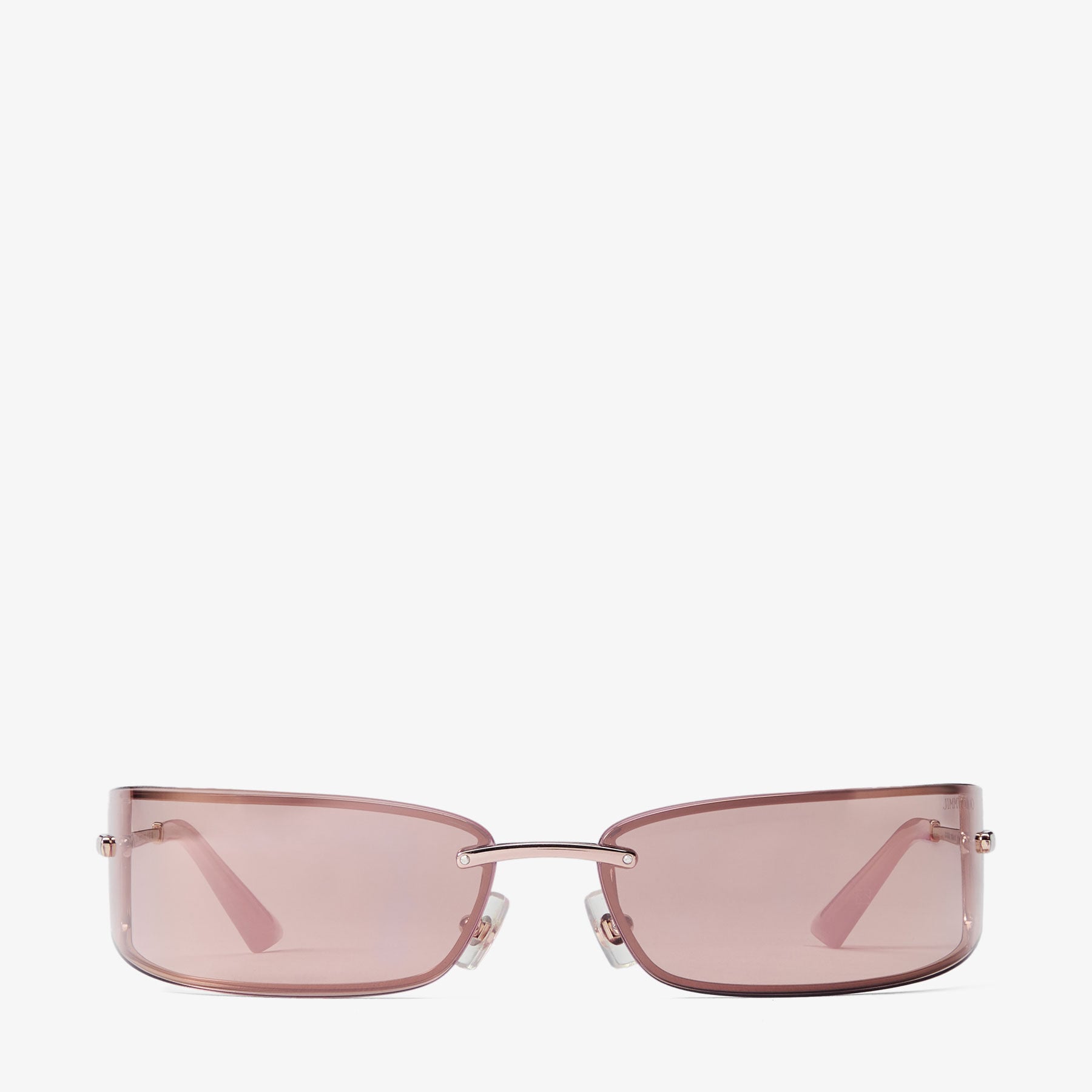 Verse | Pale Gold and Pink Rectangular Metal Sunglasses  display picture 3