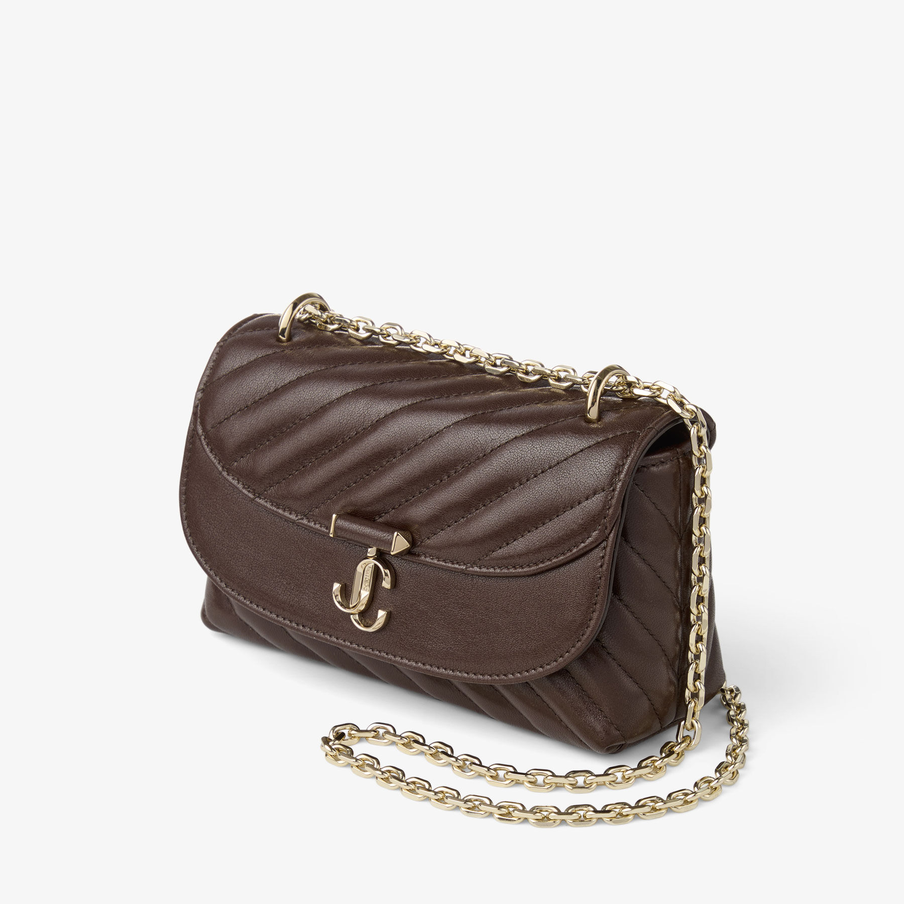 大学 兄弟割引 Curve Crossbody S | Chocolate Quilted Biker Leather バッグ