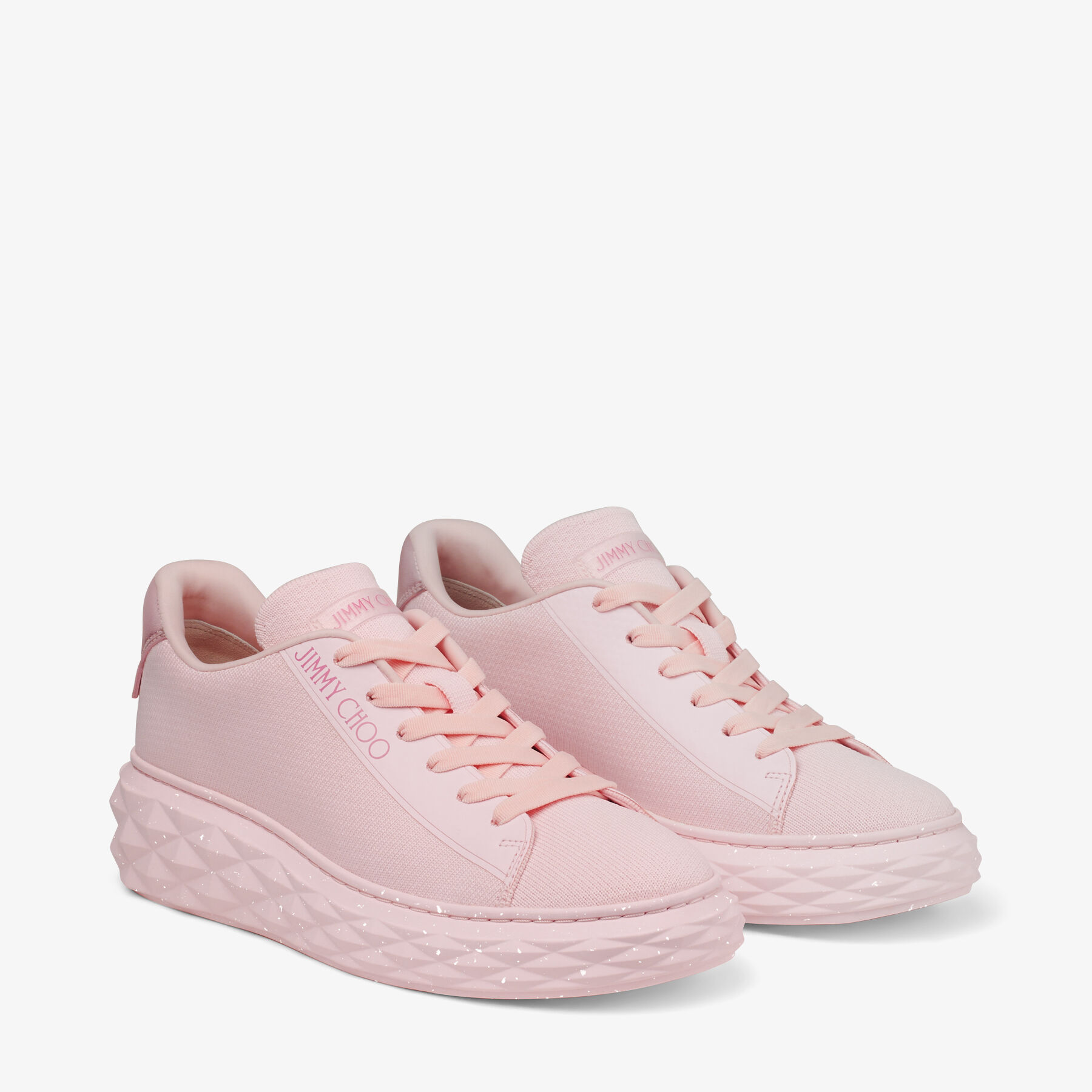 DIAMOND LIGHT MAXI F Powder Pink Knit Low Top Trainers with