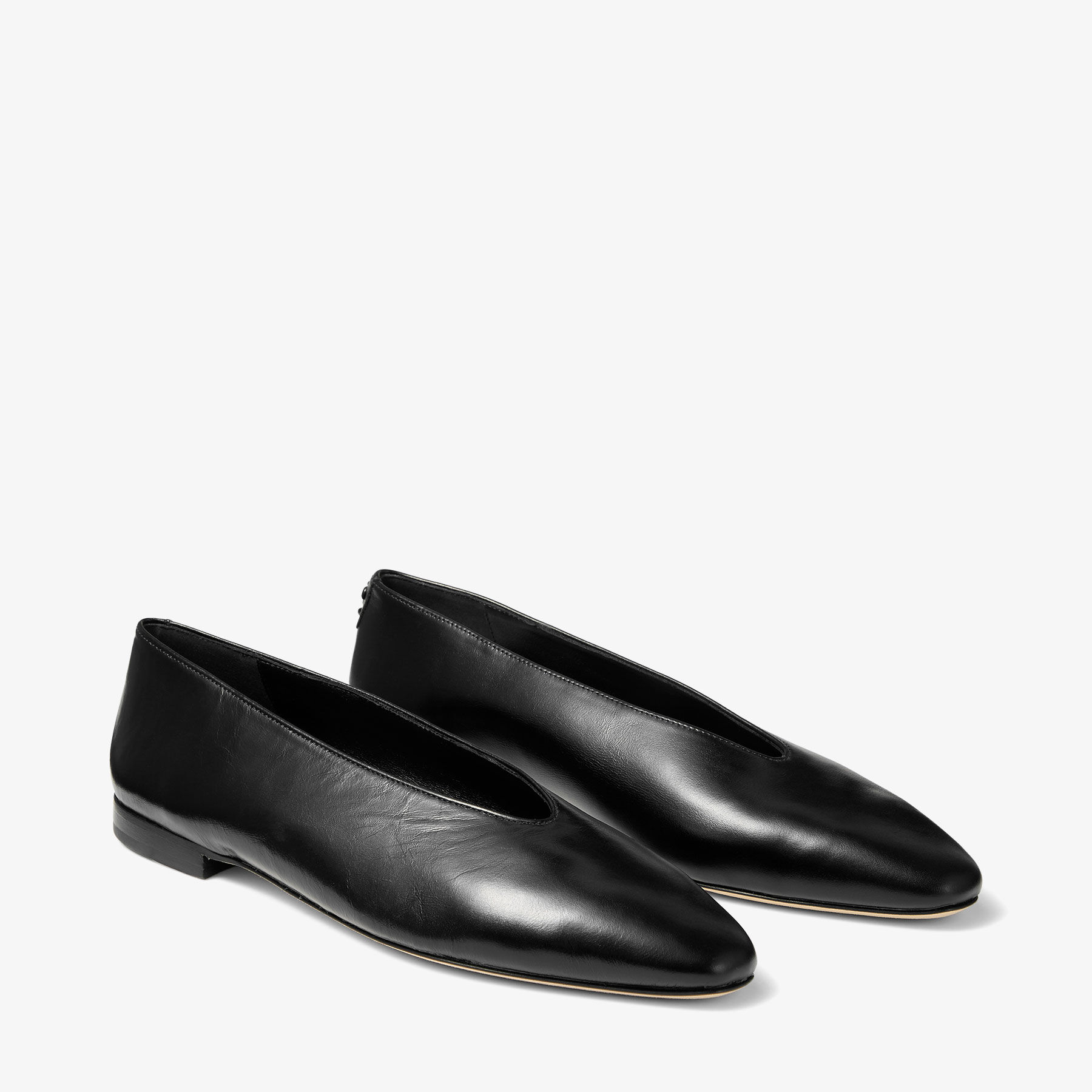 m*o様 JIMMY CHOO ブラックドットフラットシューズ Margot Flat | Soft Shiny Biker Leather Flats | JIMMY CHOO