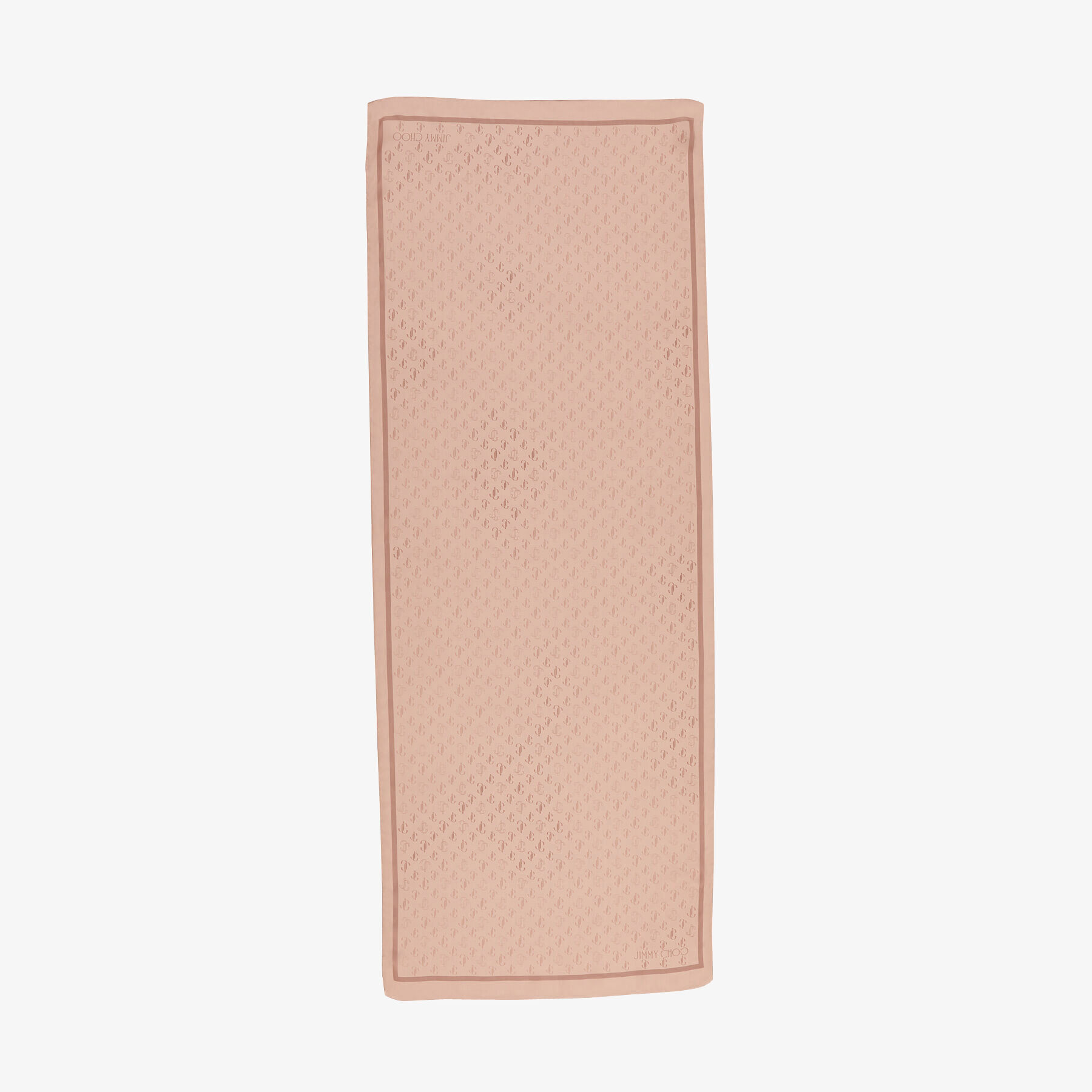 Ballet Pink Silk Stole with JC Monogram Repeat Print | DORIS Ballet Pink Silk Stole with JC Monogram Repeat Print | DORIS