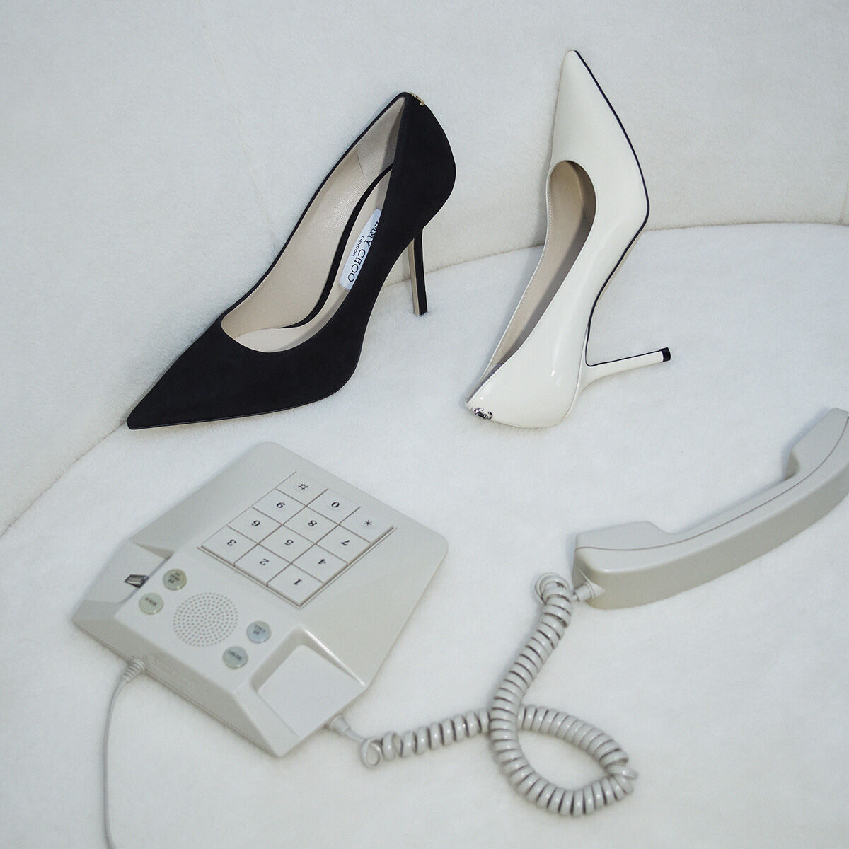 Latte Patent Leather Pumps with JC Emblem LOVE 85 24 7 Icons