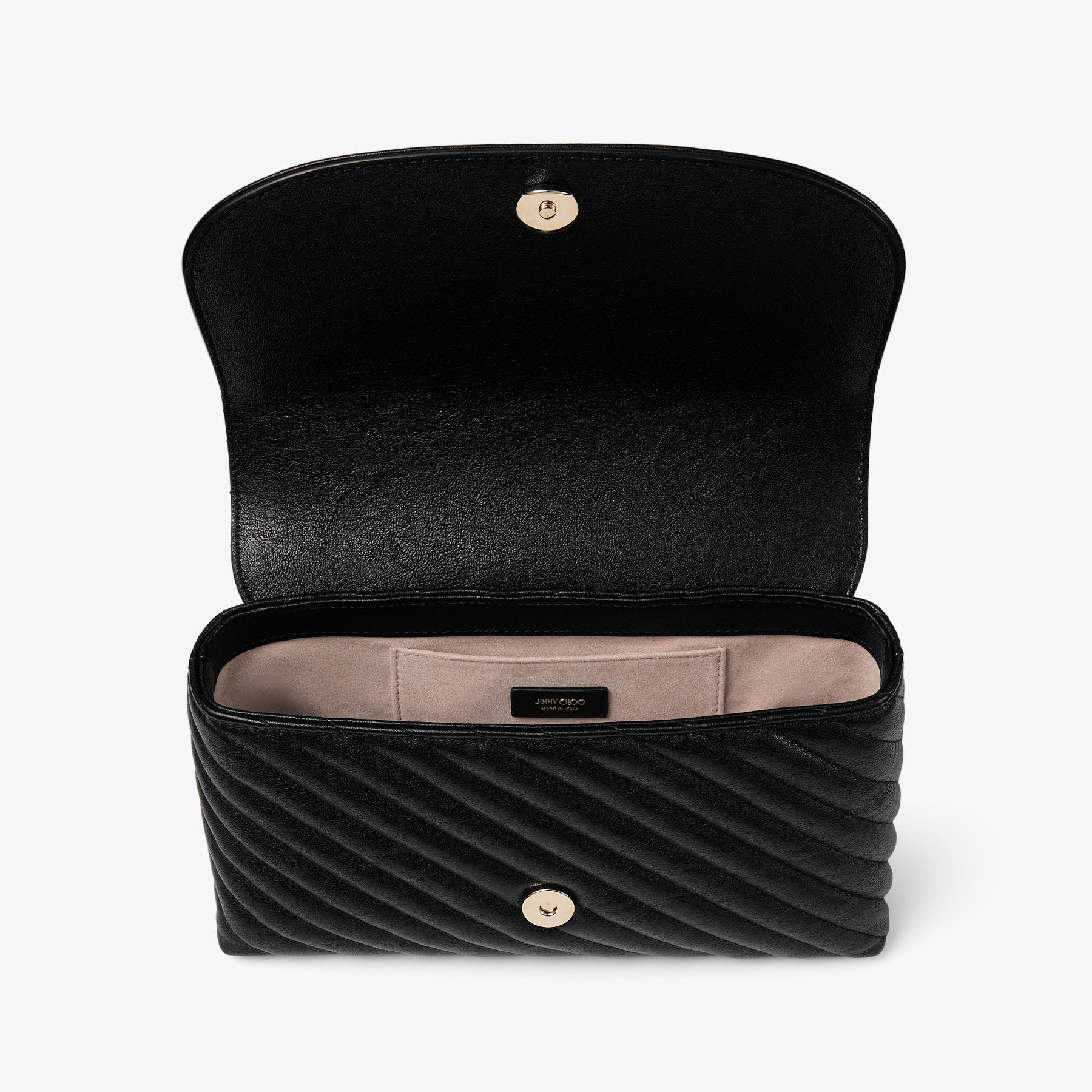 Curve Cross Body Medium | Black Quilted Biker Leather Crossbody