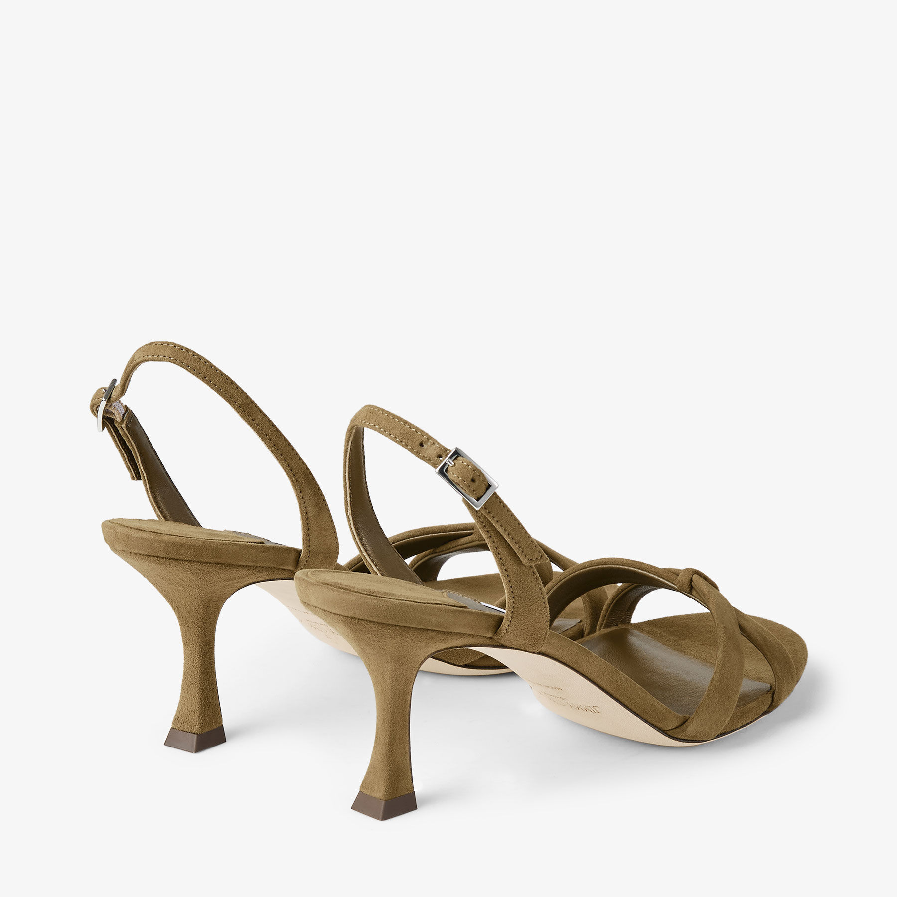 Elsy 70 |Caper Green Suede Crossover Slingback | JIMMY CHOO