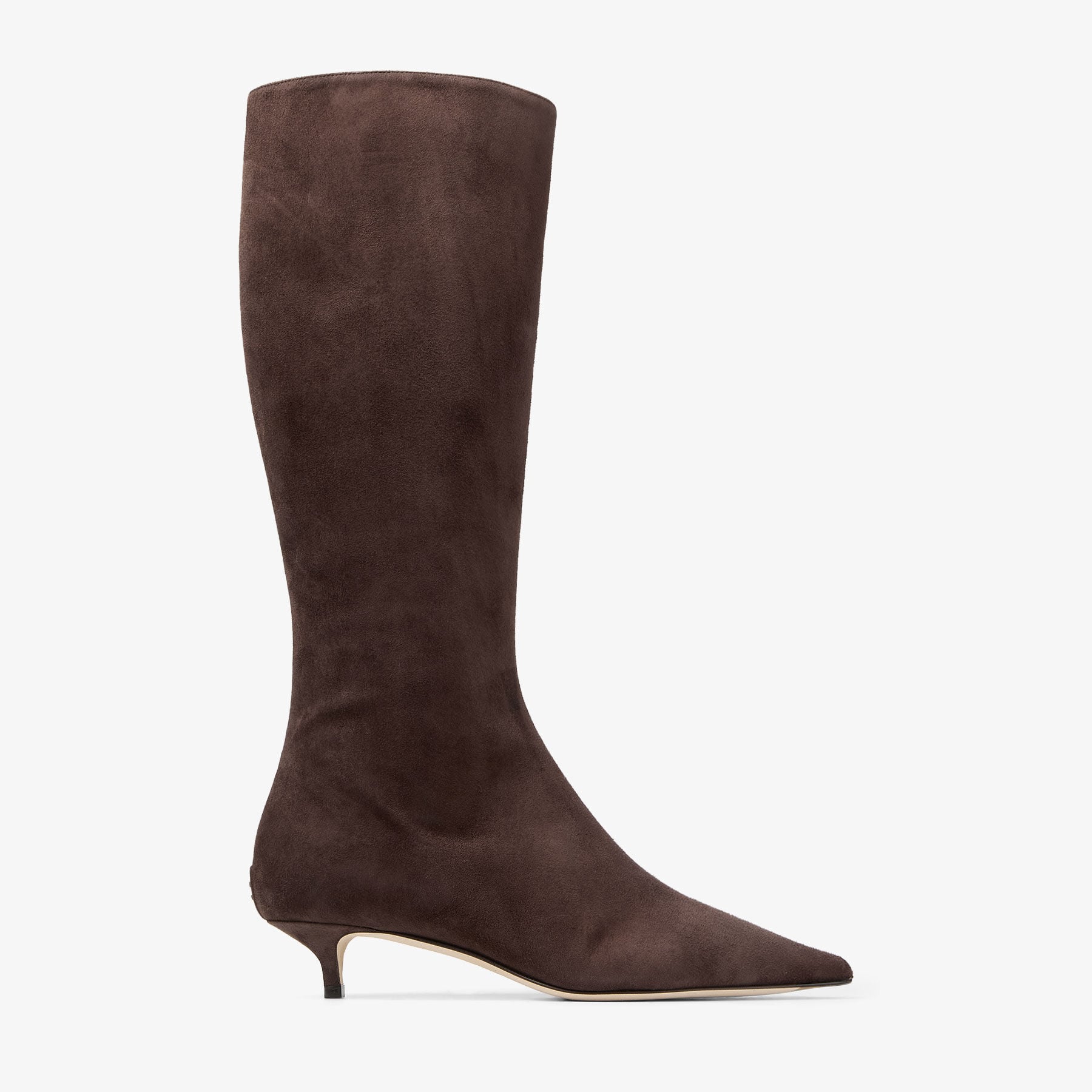 Amis Knee Boot 35 | Chocolate Suede Knee High Boots | JIMMY CHOO