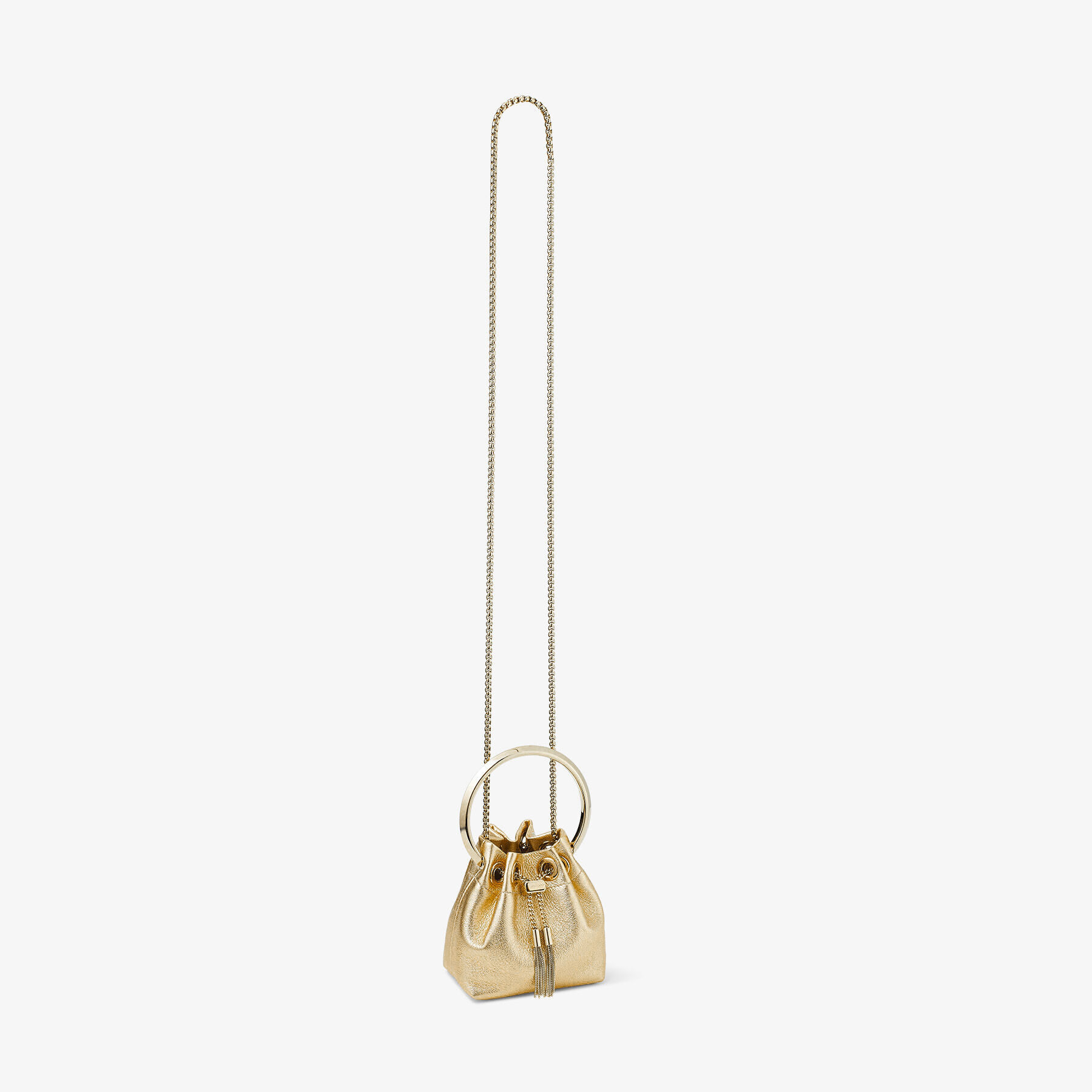 MICRO BON BON | Silver Crystal Mesh Bag with Metal Handle