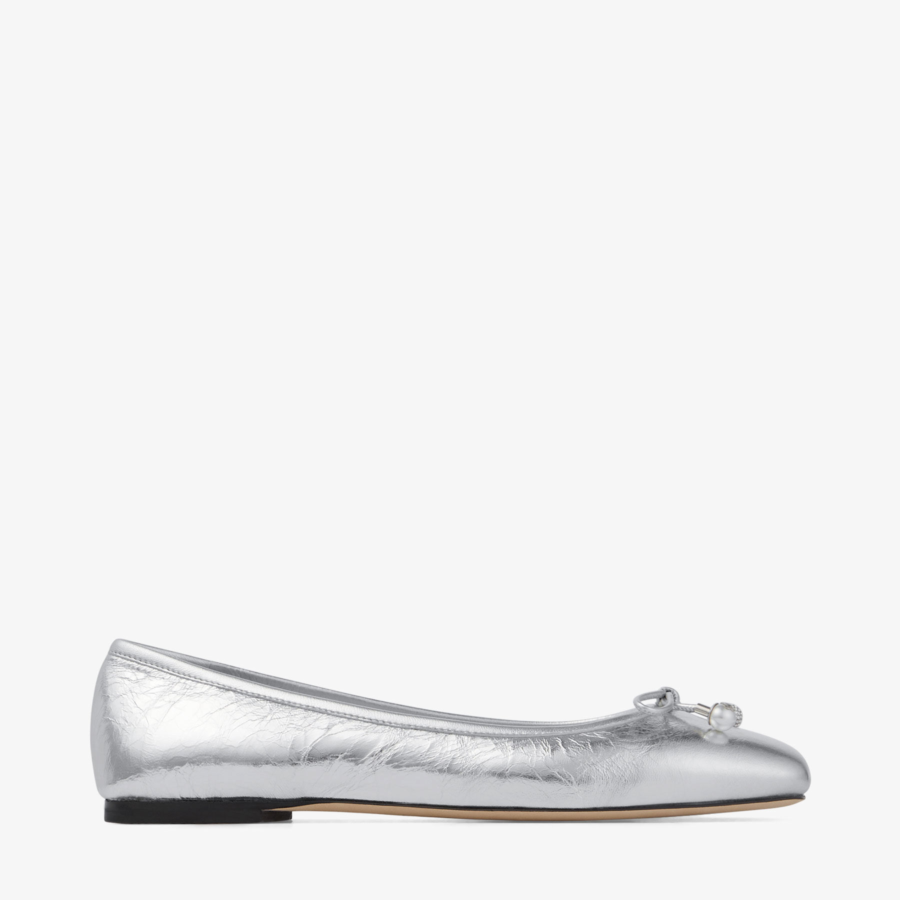 ◆正規品・新品◆JimmyChoo  Elme Ballerinas ELME FLAT | Latte Nappa Leather Flats with Pearl