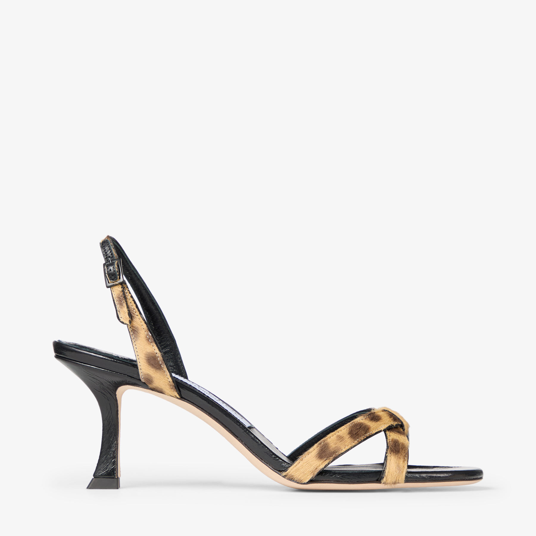 Elsy 70 | Natural Leopard Print Pony Sandals | JIMMY CHOO