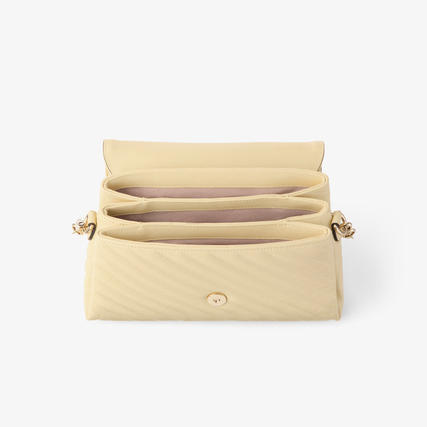 Curve Top Handle | Buttermilk Quilted Biker Leather Shoulder