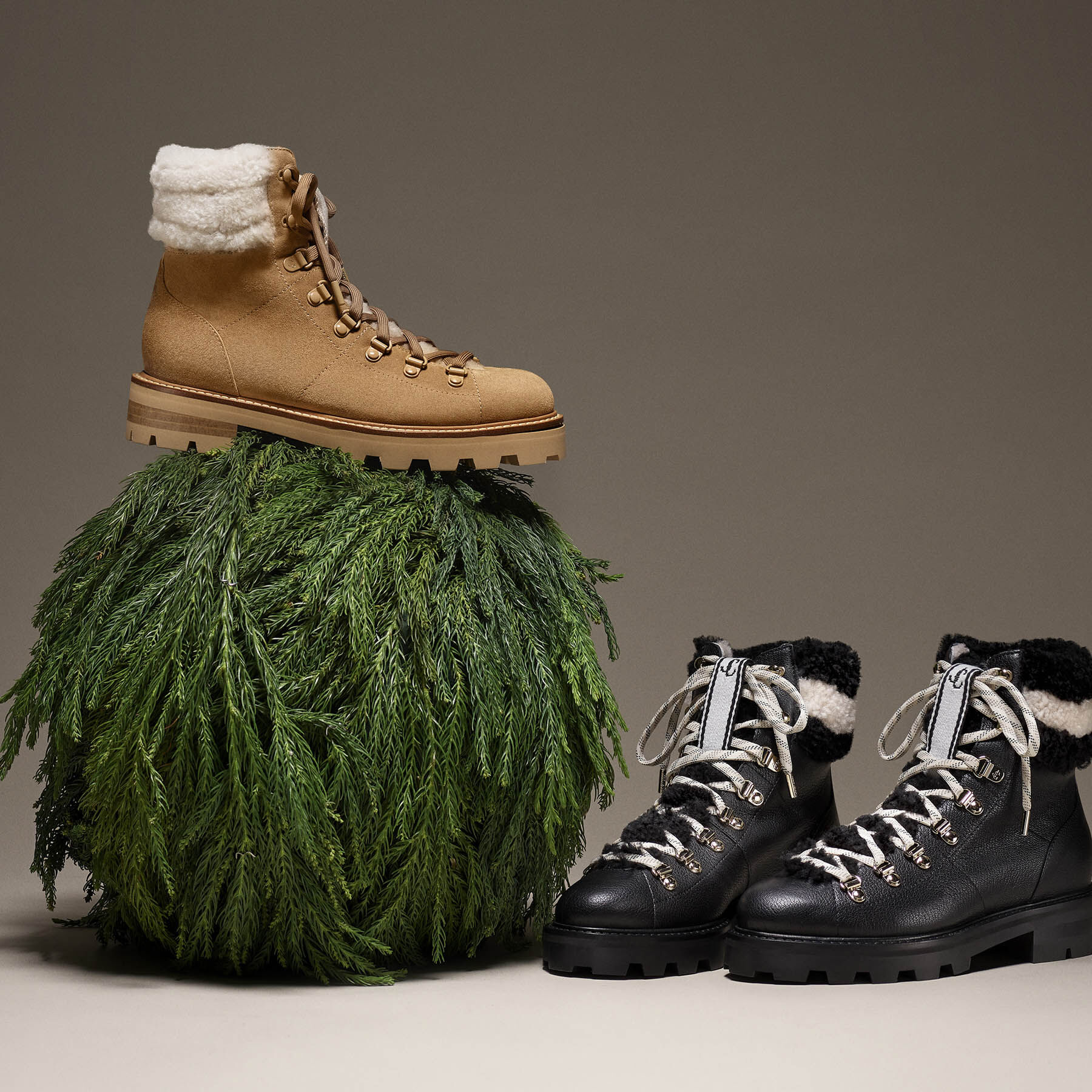 jimmy choo shearling boots