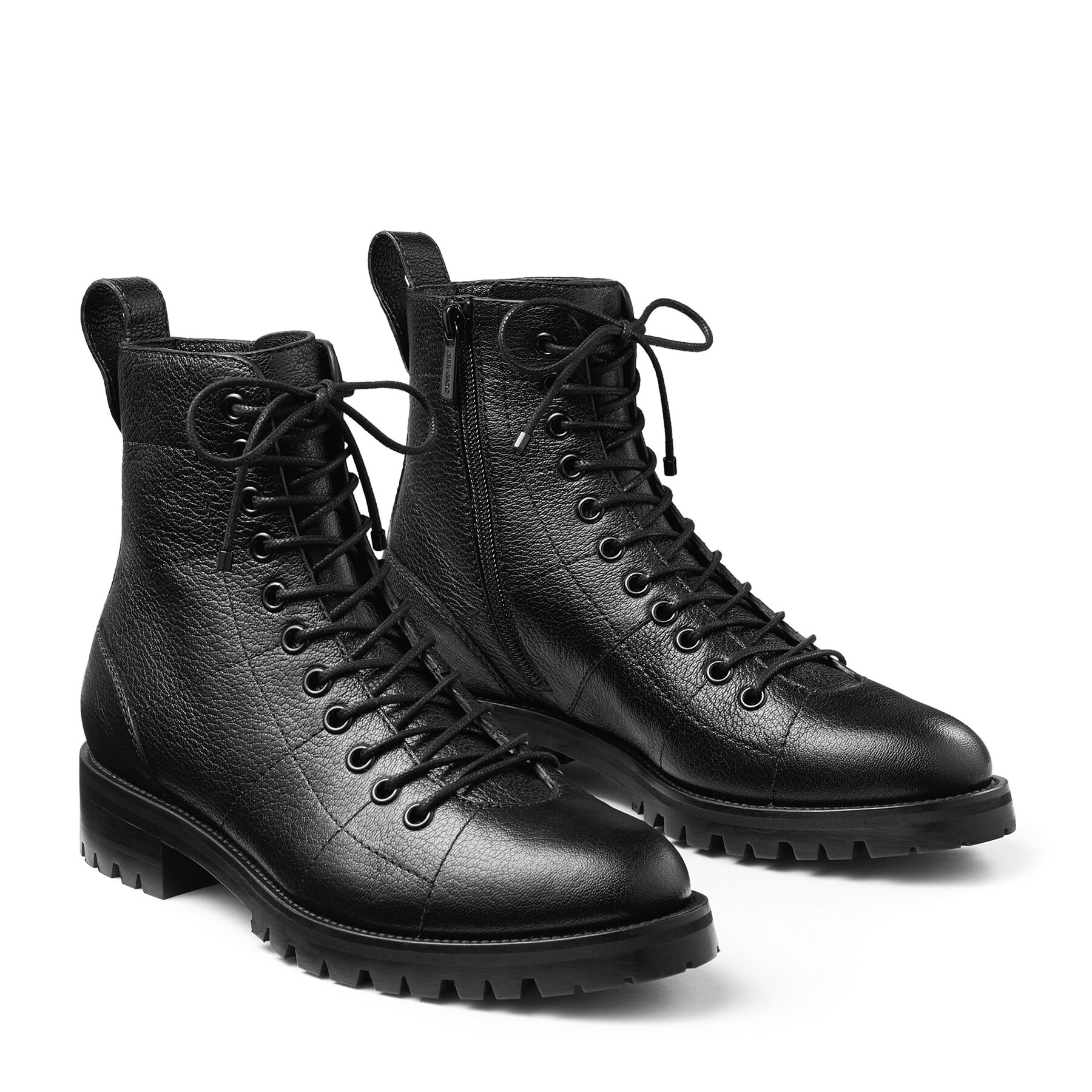 flat black combat boots