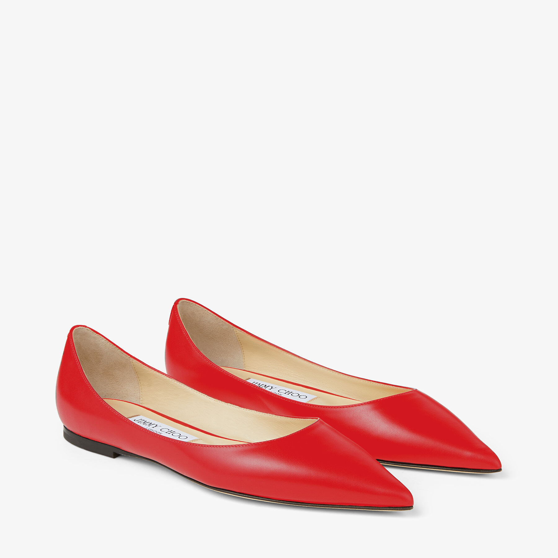 Love Flat | Ruby Red Calf Leather Flats | JIMMY CHOO US
