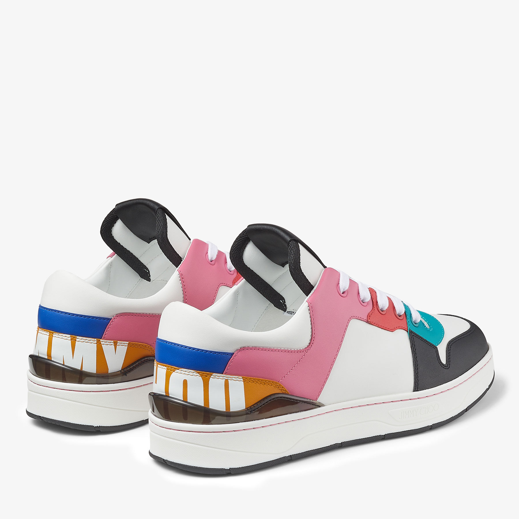FLORENT M Multi Leather Trainers with Choo Lettering Summer