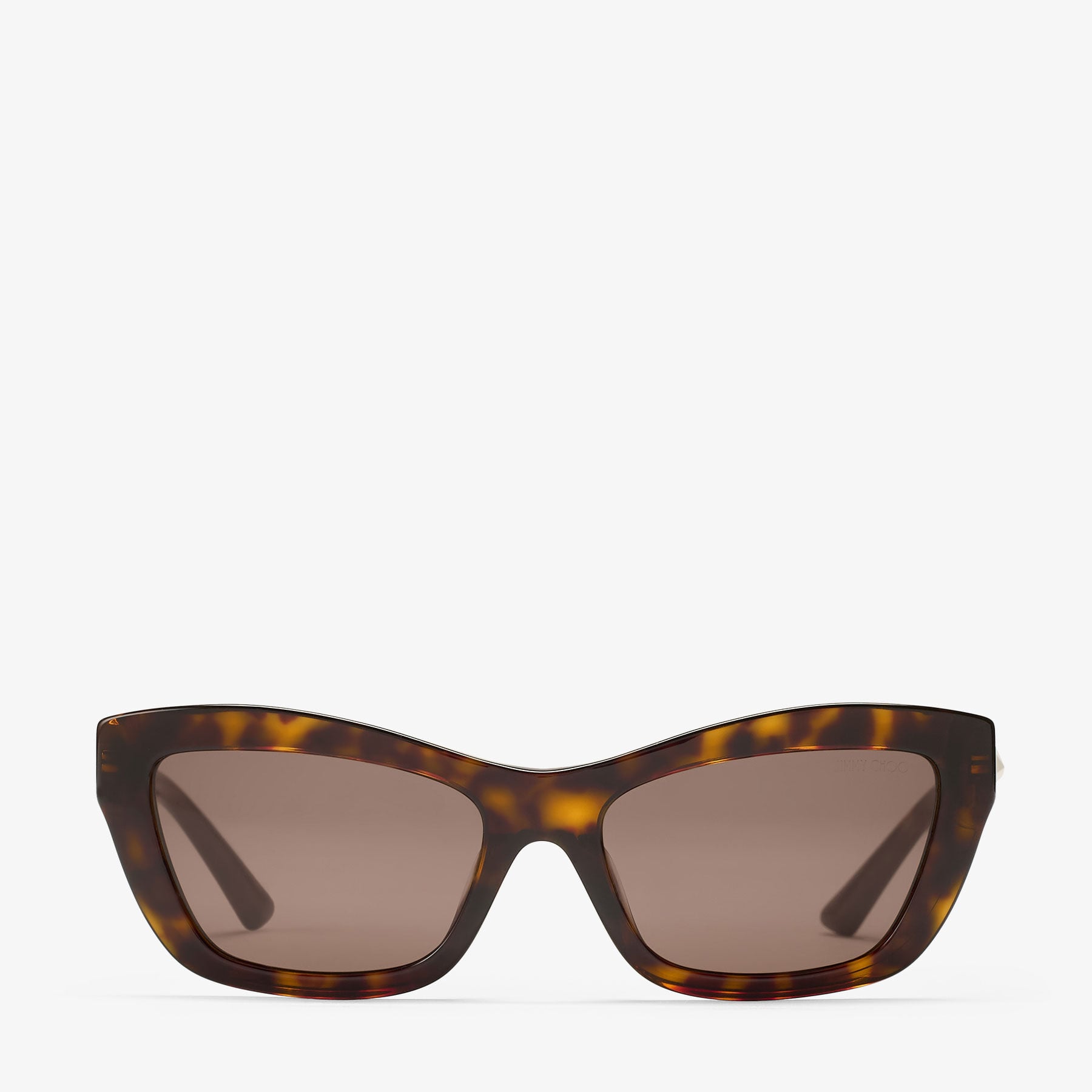 JIMMY CHOO ブラウン キャットアイ サングラス Solene | Brown Havana Cat Eye Sunglasses | Jimmy Choo