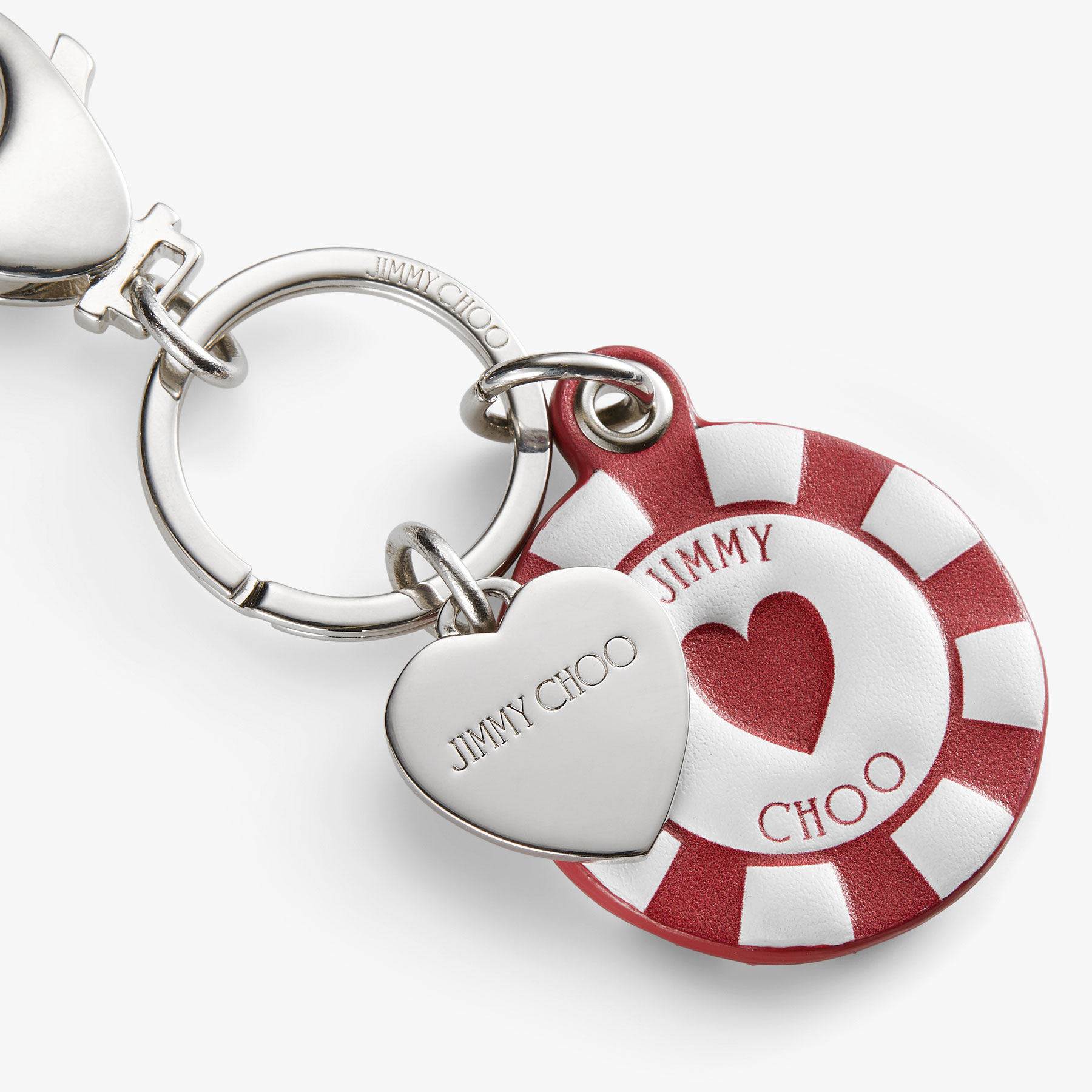 Postbox Red Leather Casino Chip | Bag Charm | JIMMY CHOO