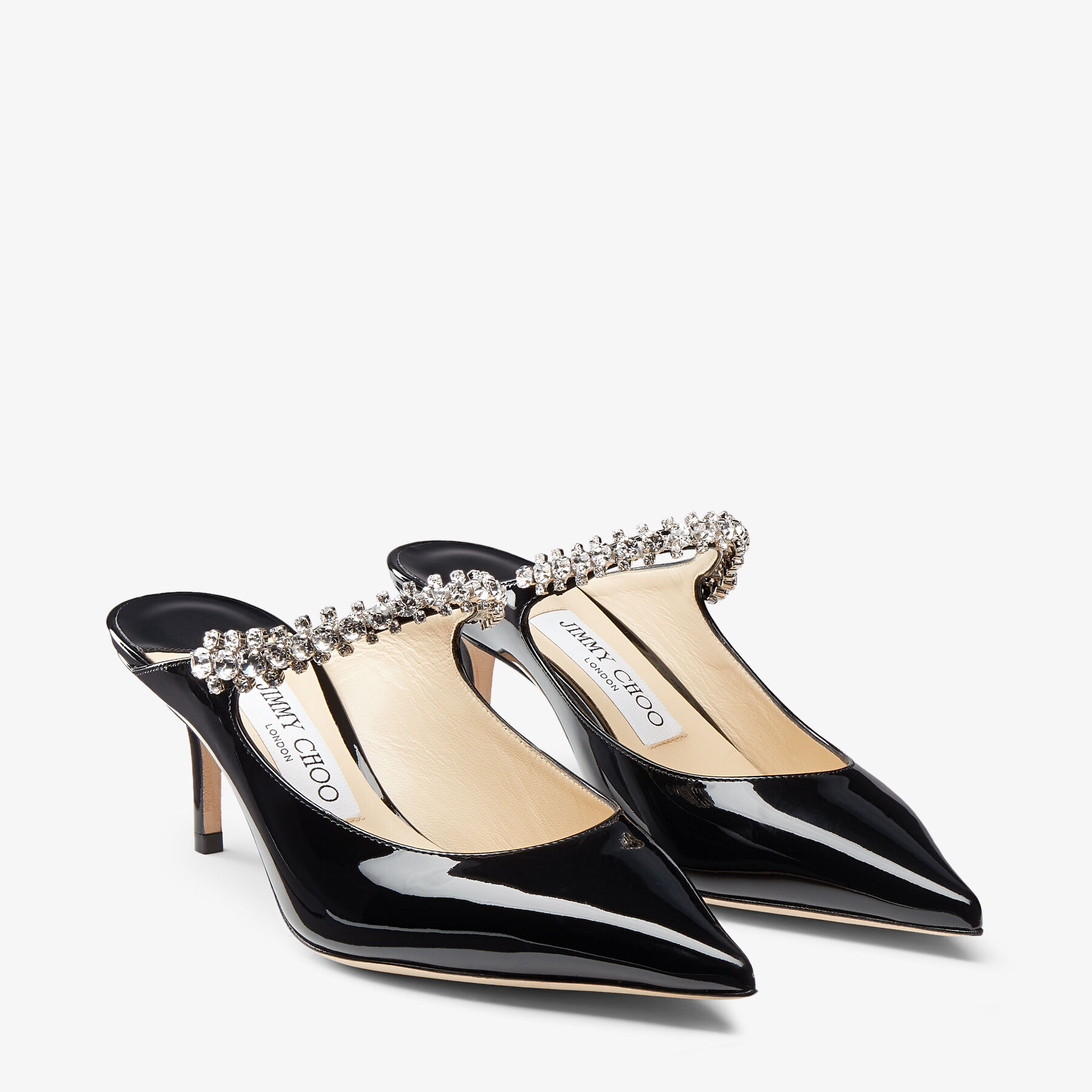 【はこぽす対応商品】 Black | 65 Bing Patent Strap Crystal with Mules Leather 靴