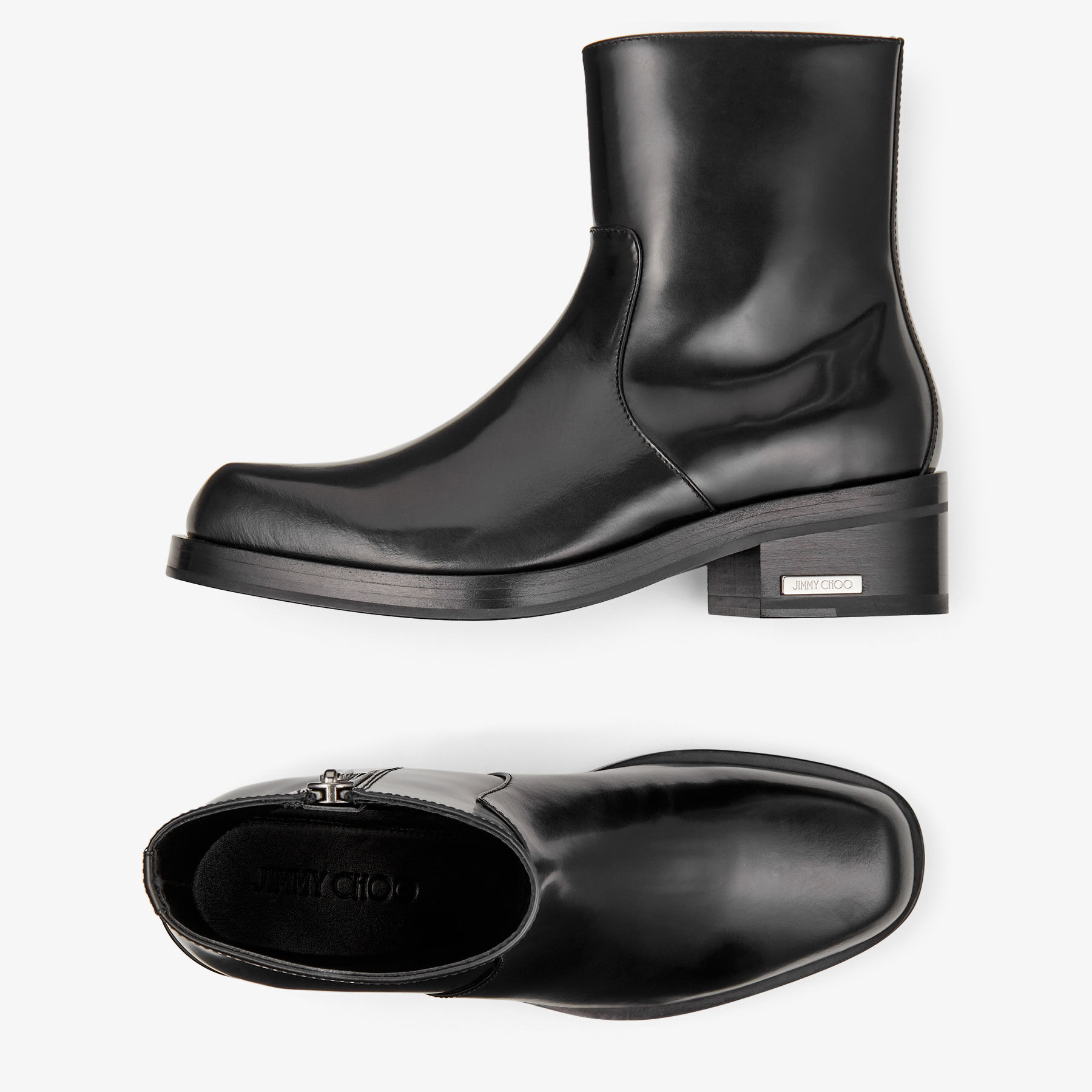 ELIAS ZIP BOOT Black Calf Leather Zip Boots Autumn Collection