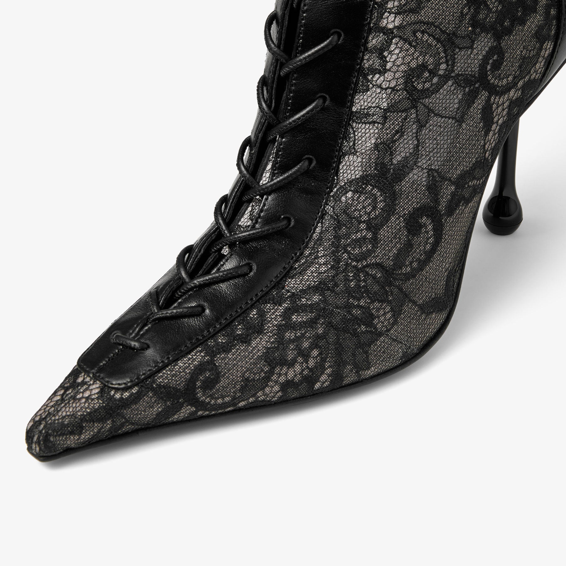Women's Black Lace Heeled Boots | Jimmy Choo US