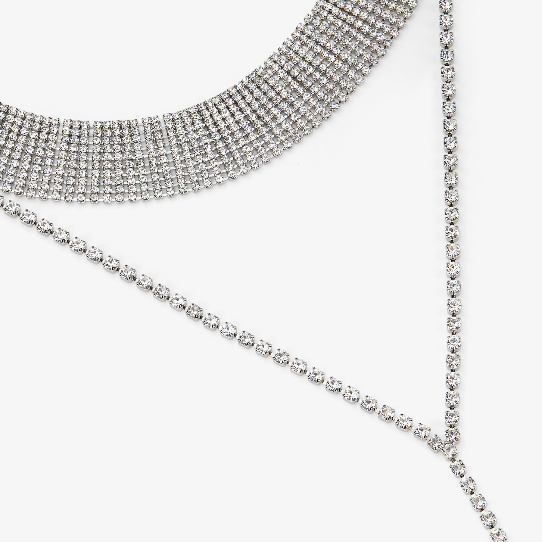【送料&関税込】Jimmy Choo Diamond Necklace DIAMOND CHAIN NECKLACE | Silver-Finish Chain Necklace with