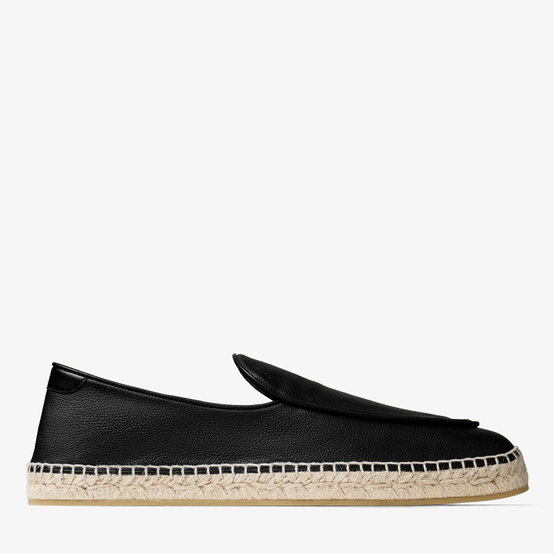 Shenton Espadrille | Black Tumbled Leather Espadrilles | JIMMY CHOO
