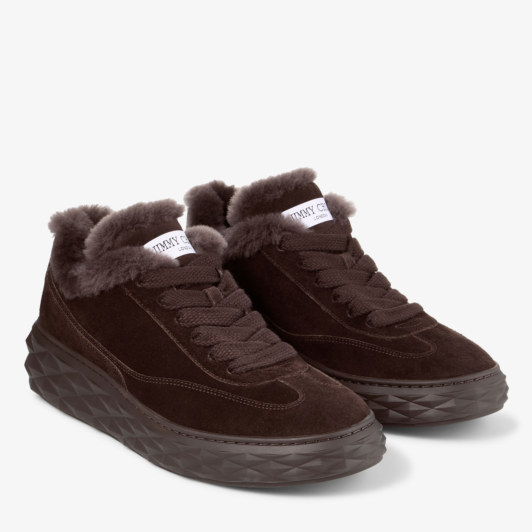 Diamond Maxi Retro M | Chocolate Velvet Suede Low Top Trainers