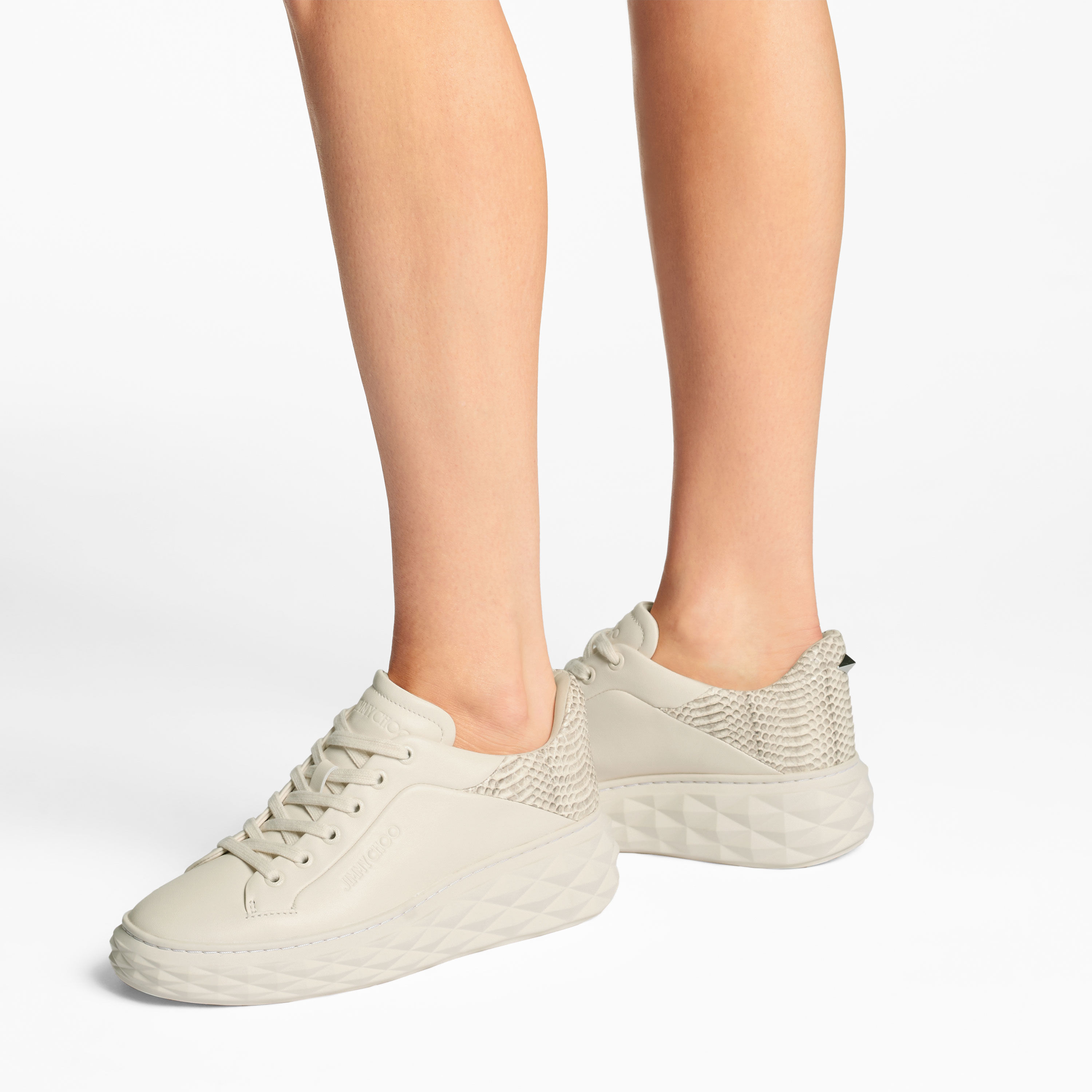 Diamond Maxi F II |Latte & Roccia Snake Print Nappa Leather