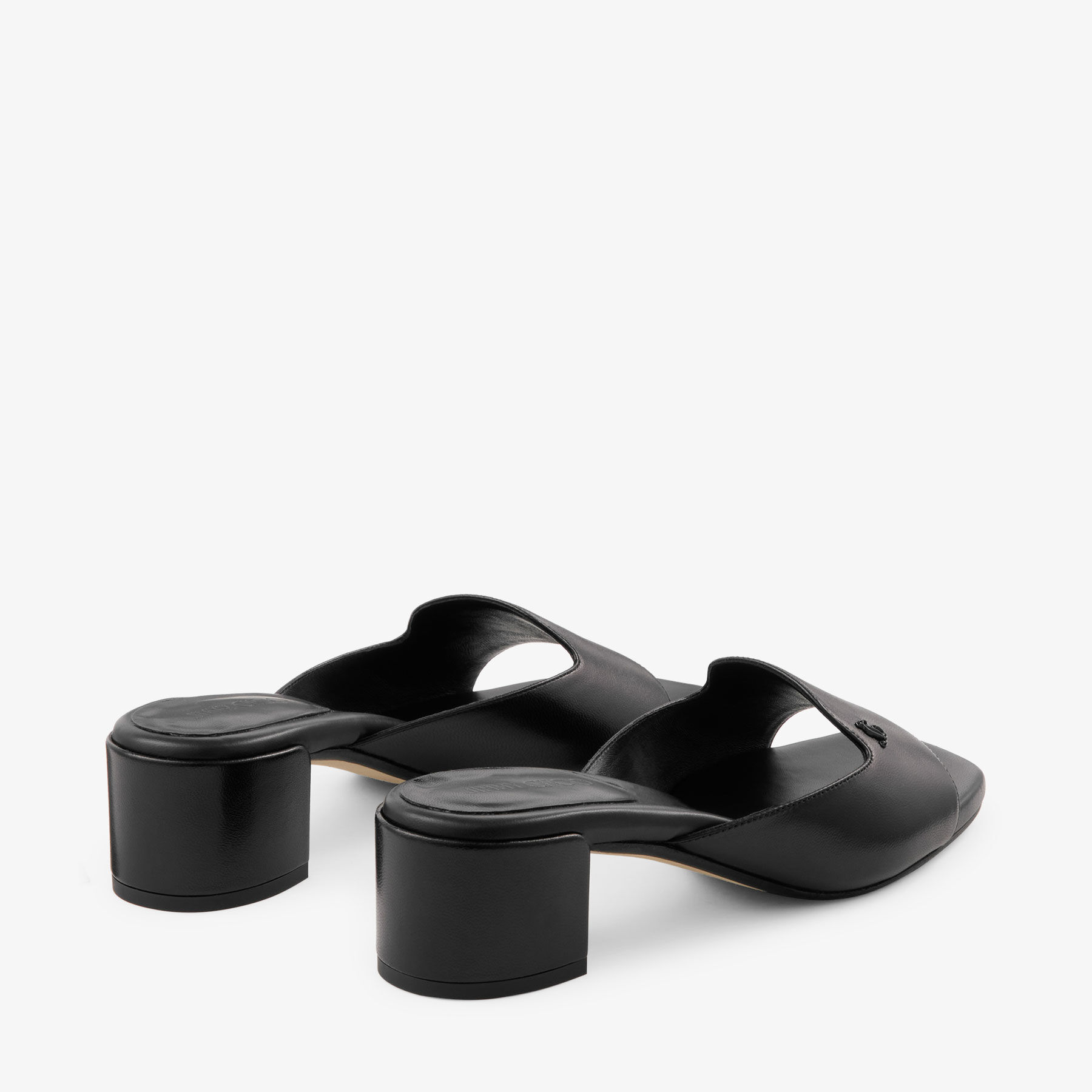 Dina 45 | Black Leather Mule Sandals | JIMMY CHOO