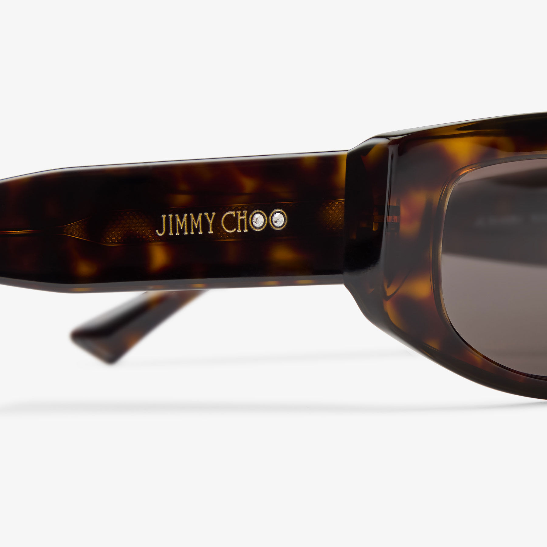 Uma | Dark Brown Havana Geometric Sunglasses | JIMMY CHOO display picture 3