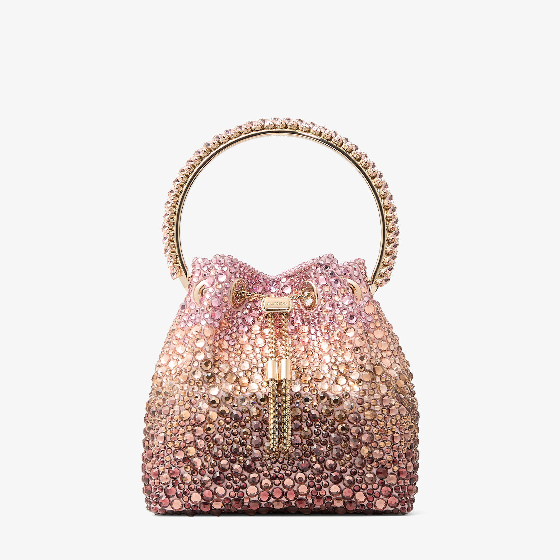 ★JIMMY CHOO★ BON BON satin crystal gold【完売前に!】 BON BON | Gold Satin Bag with Crystals | JIMMY CHOO
