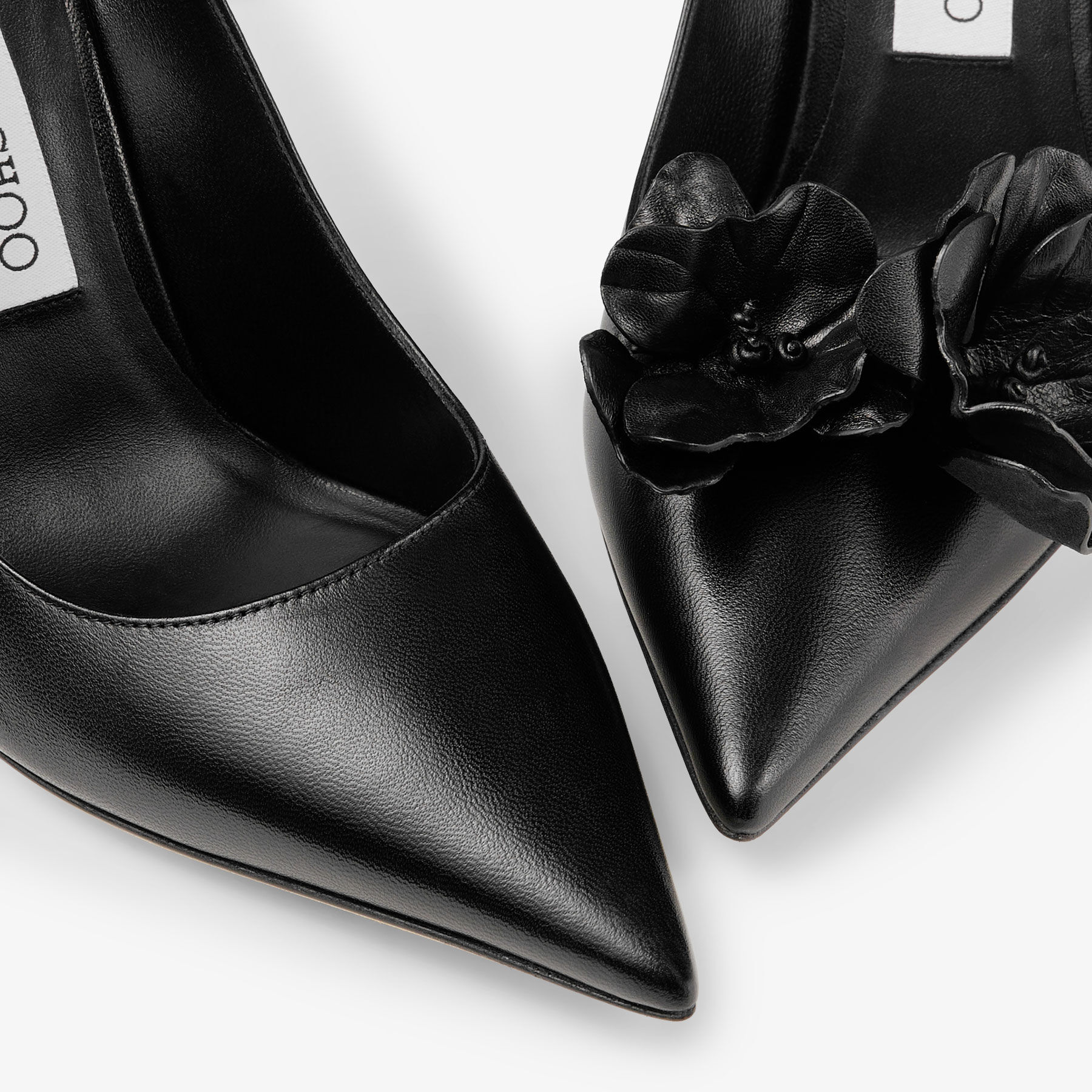 Jimmy choo discount black leather pumps