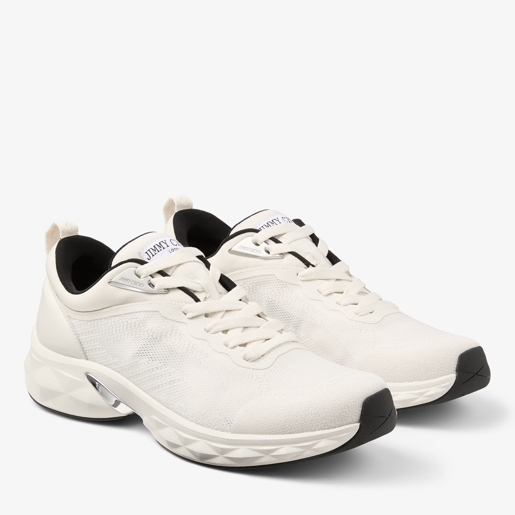Diamond Run M | Latte and Black Knit Jacquard Mix Trainers | JIMMY