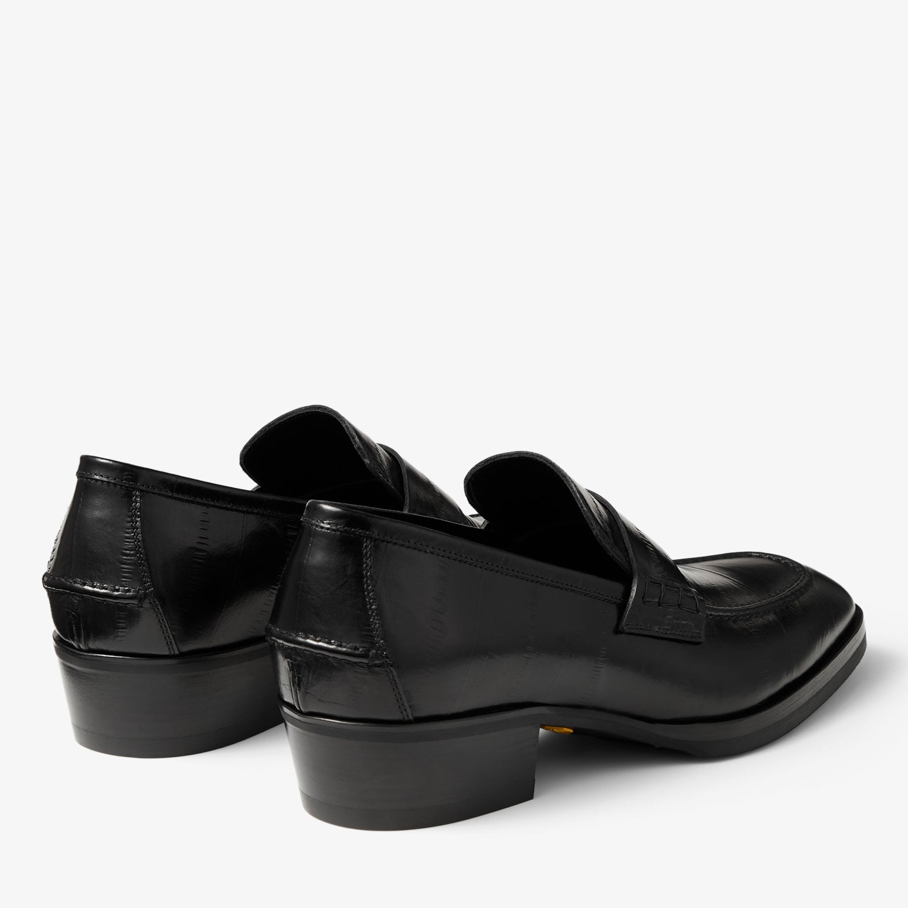 Wilder Loafer M | Black Eel-Embossed Leather Loafers | JIMMY CHOO