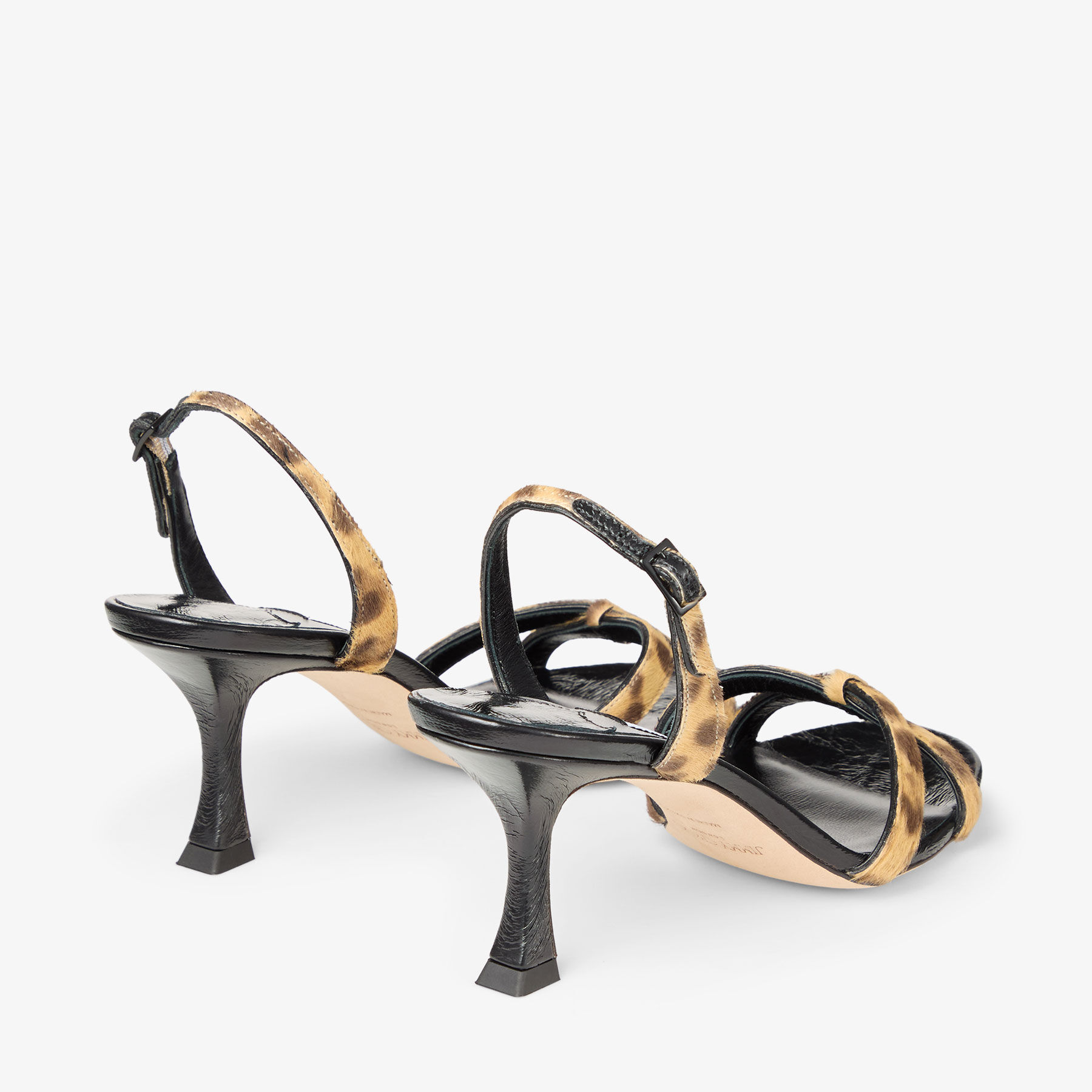 Elsy 70 | Natural Leopard Print Pony Sandals | JIMMY CHOO